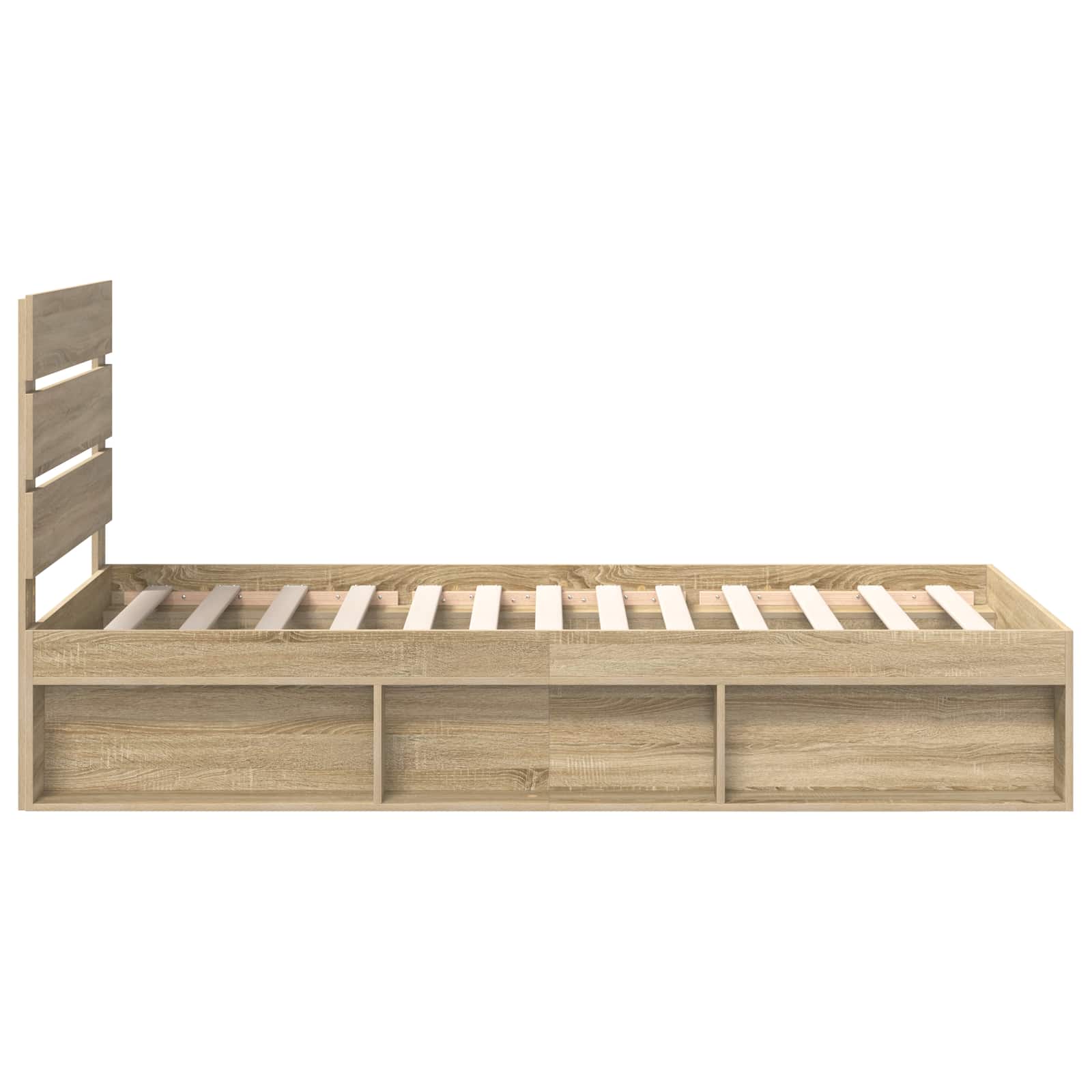Bedframe Sonoma Eiken 90 x 200 cm Massief grenenhout is nu te koop bij PeponiXL, paradijselijk wonen!