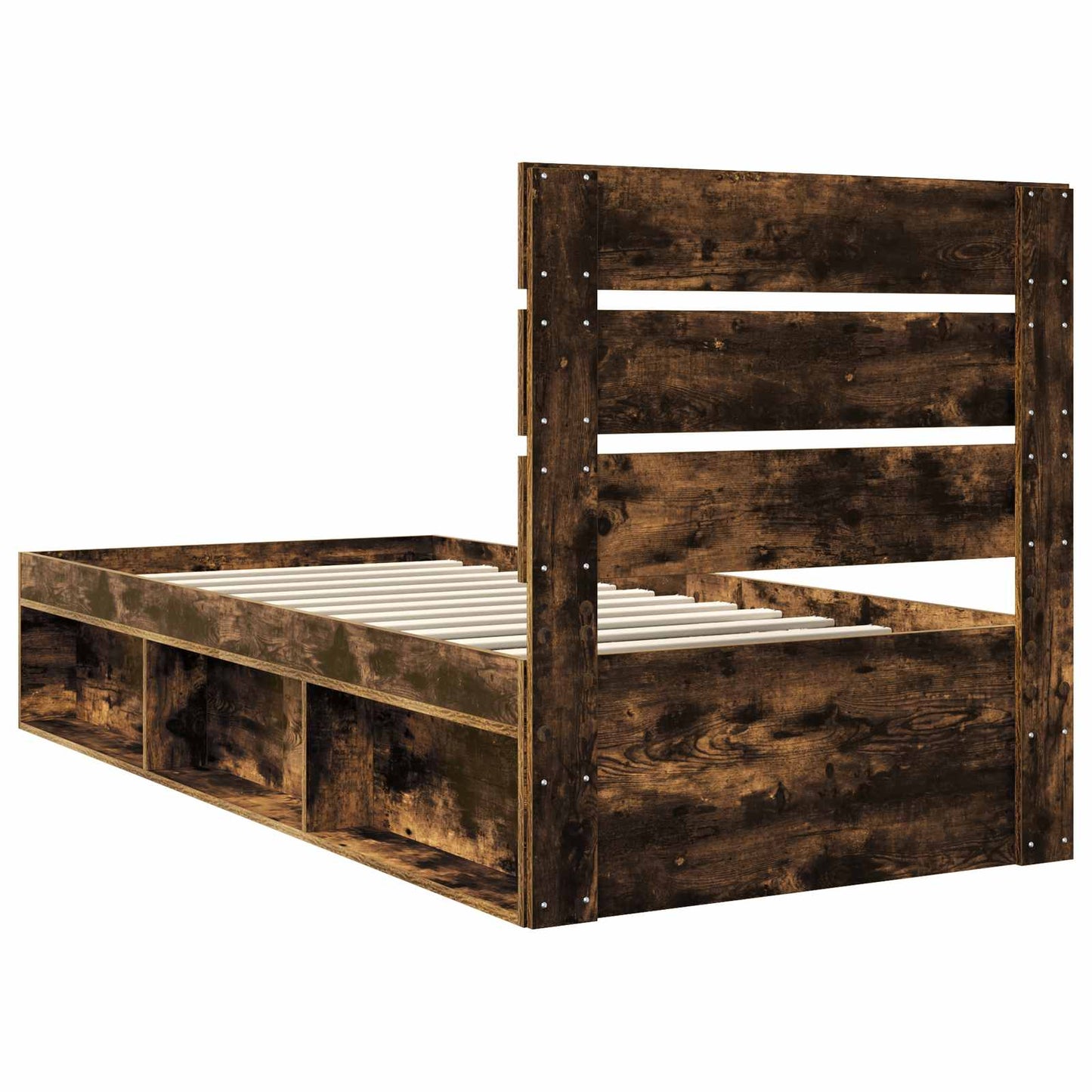 Bedframe Gerookt eiken 90 x 200 cm Massief grenenhout is nu te koop bij PeponiXL, paradijselijk wonen!