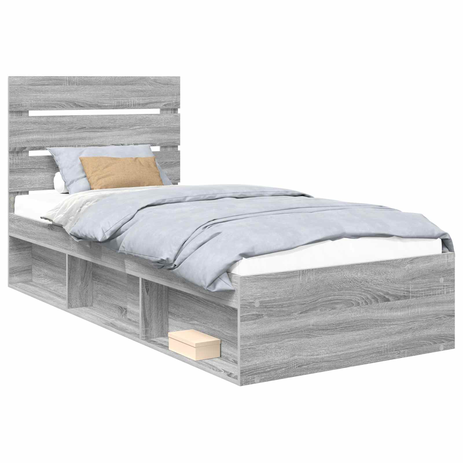 Bedframe Grijs Sonoma 90 x 200 cm Massief grenenhout is nu te koop bij PeponiXL, paradijselijk wonen!