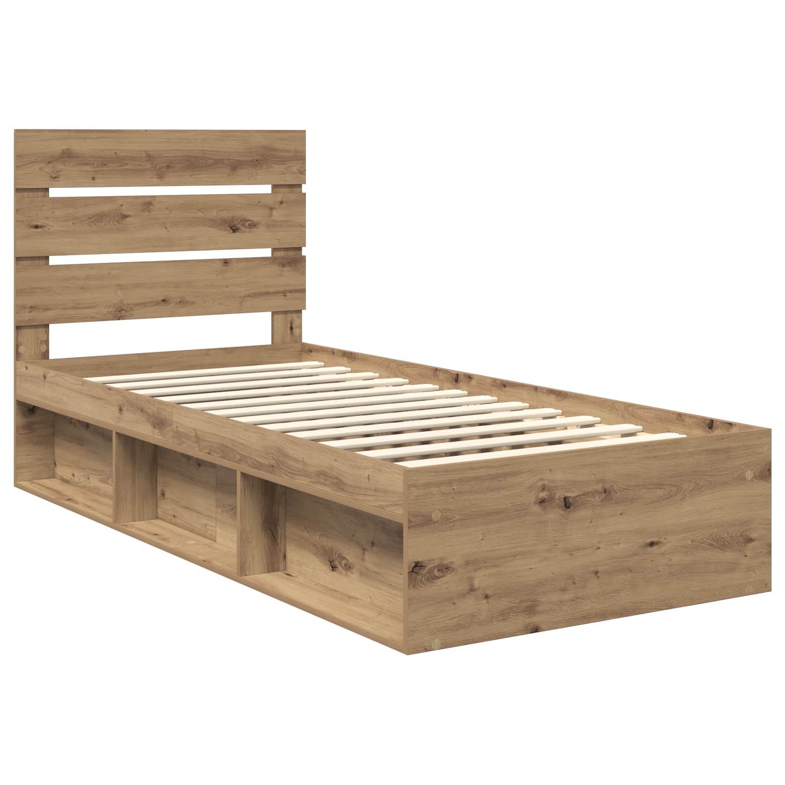 Bedframe Ambachtelijk eiken 90 x 200 cm Massief grenenhout is nu te koop bij PeponiXL, paradijselijk wonen!
