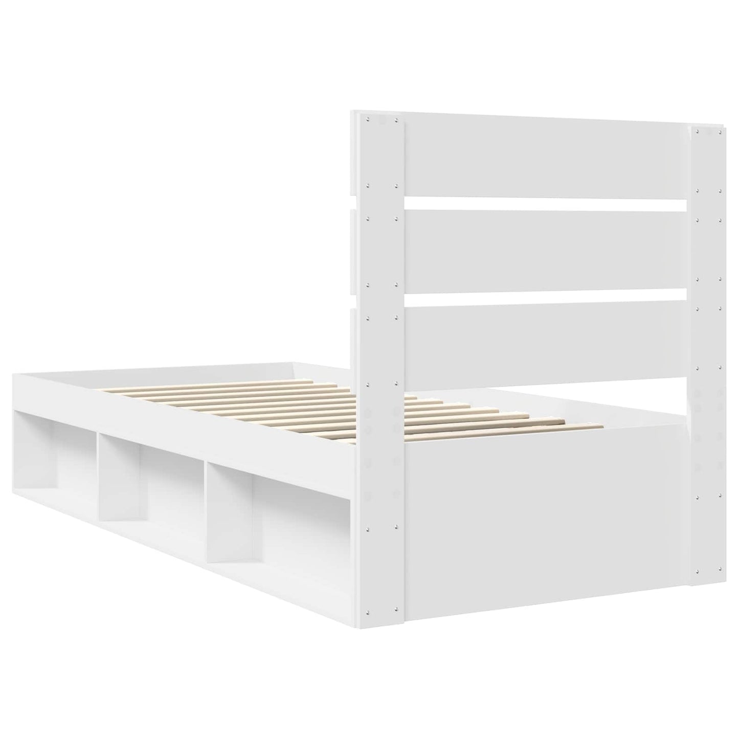 Bedframe met hoofdeinde Wit 90 x 190 cm Massief grenenhout is nu te koop bij PeponiXL, paradijselijk wonen!