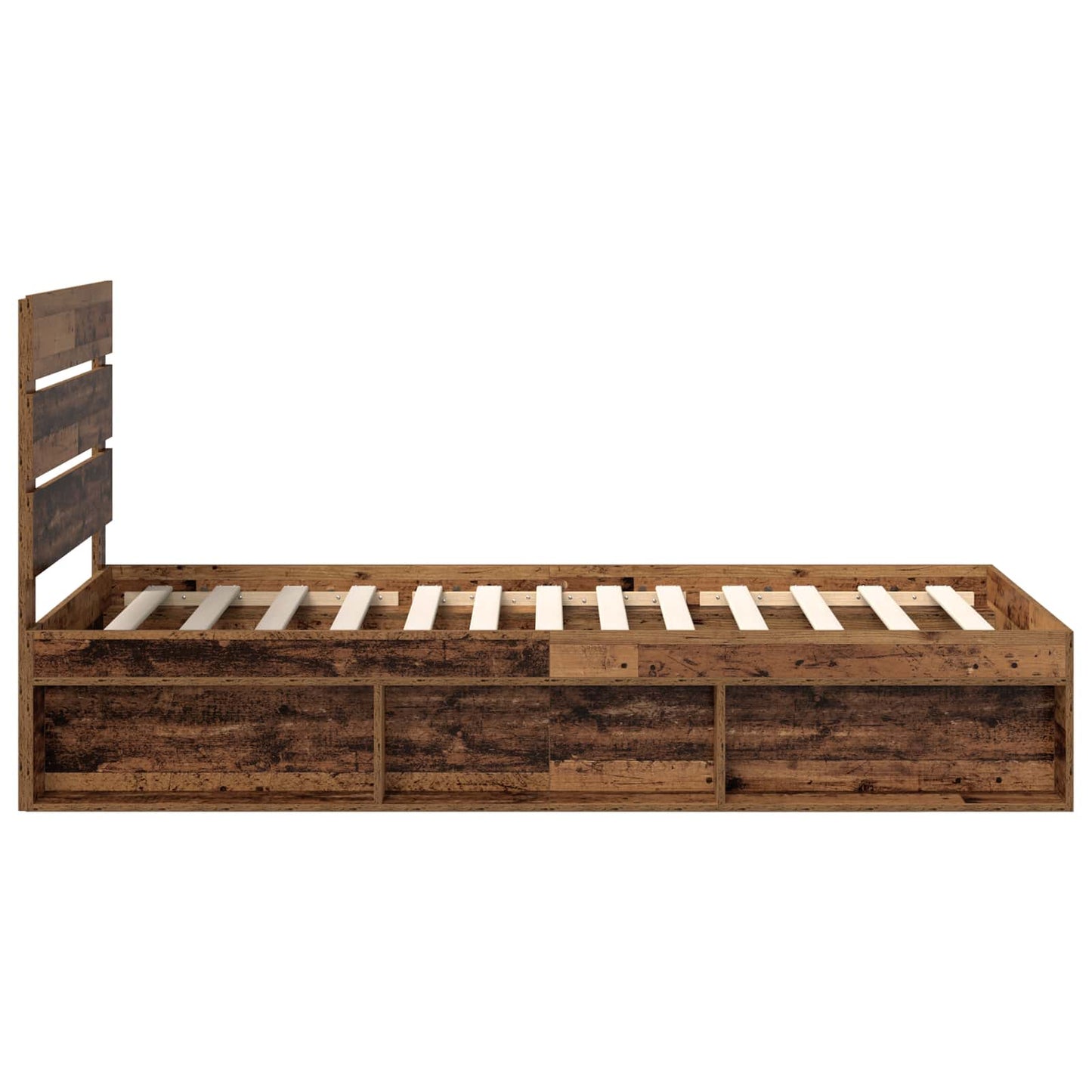 Bedframe met hoofdeinde Oudhout 90 x 190 cm Massief grenenhout is nu te koop bij PeponiXL, paradijselijk wonen!
