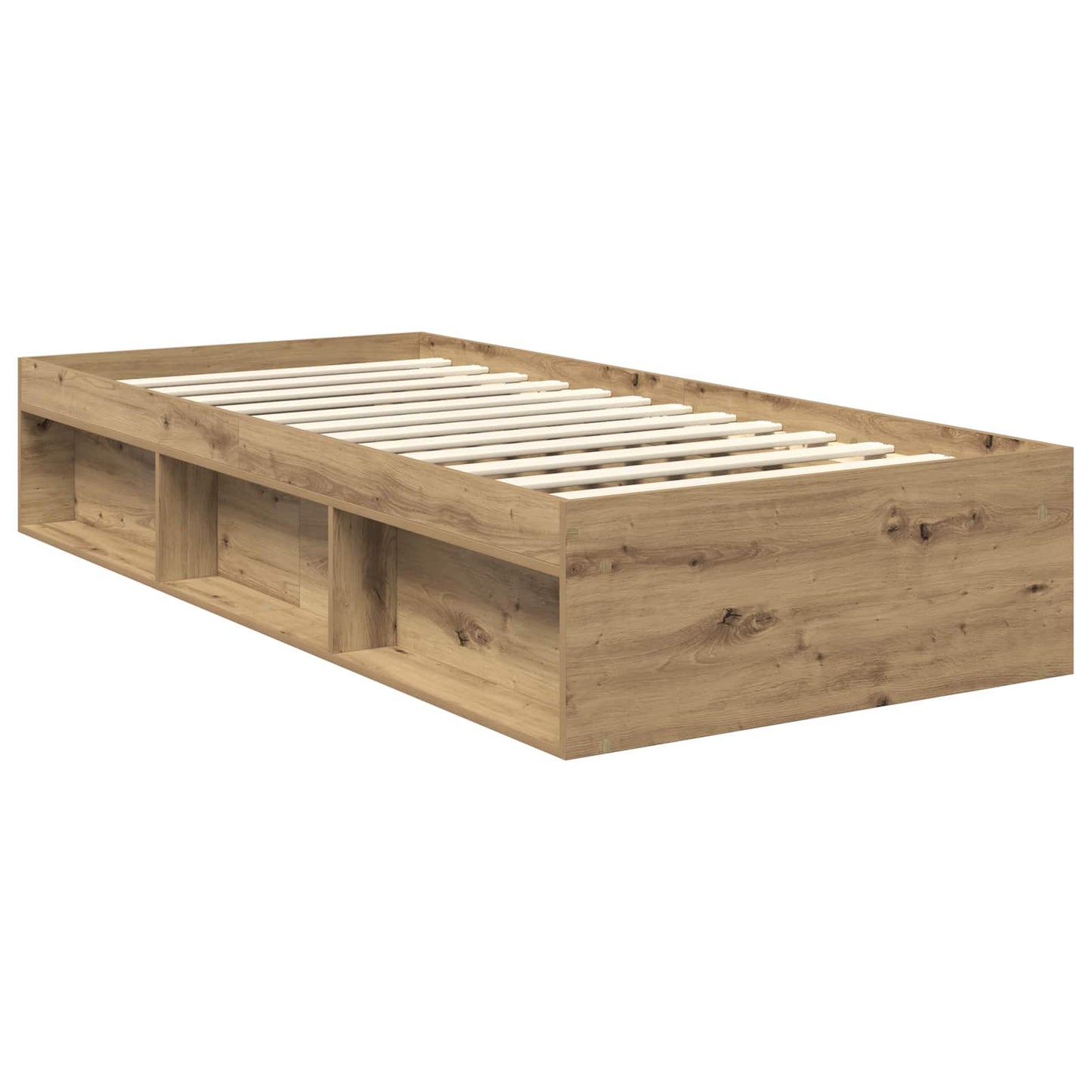 Bedframe Ambachtelijk eiken 90 x 190 cm Massief grenenhout is nu te koop bij PeponiXL, paradijselijk wonen!