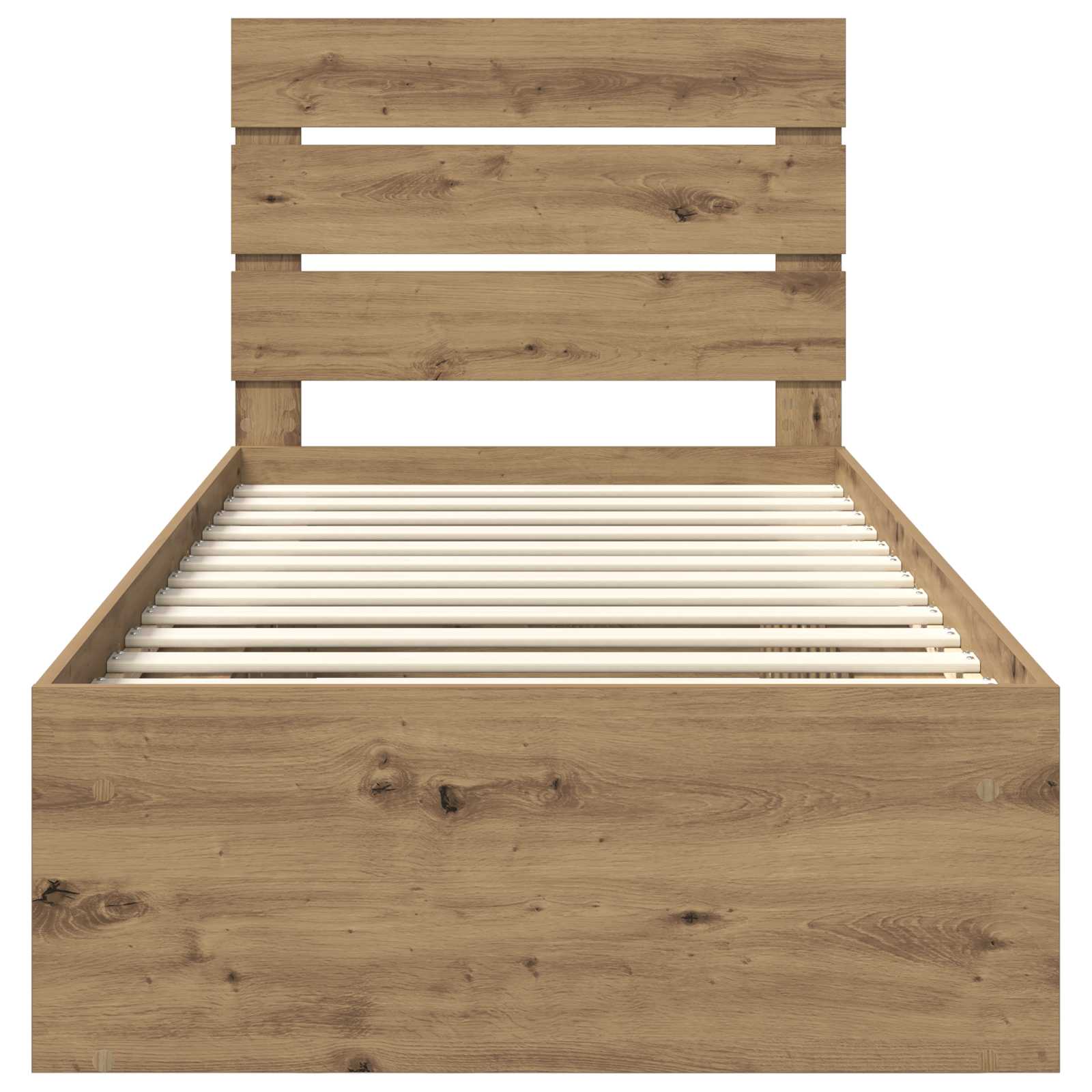 Bedframe Ambachtelijk eiken 90 x 190 cm Massief grenenhout is nu te koop bij PeponiXL, paradijselijk wonen!