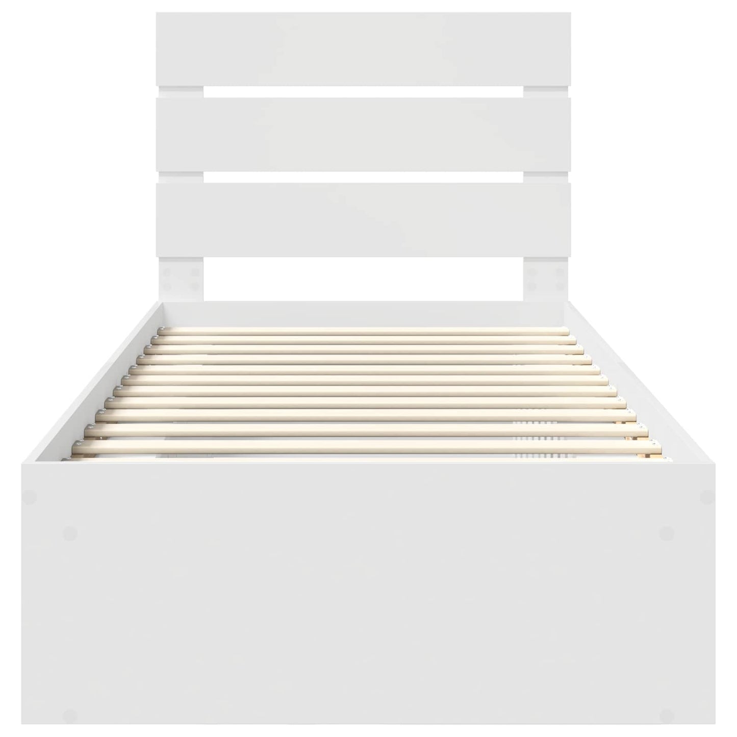 Bedframe met hoofdeinde Wit 75 x 190 cm Massief grenenhout is nu te koop bij PeponiXL, paradijselijk wonen!
