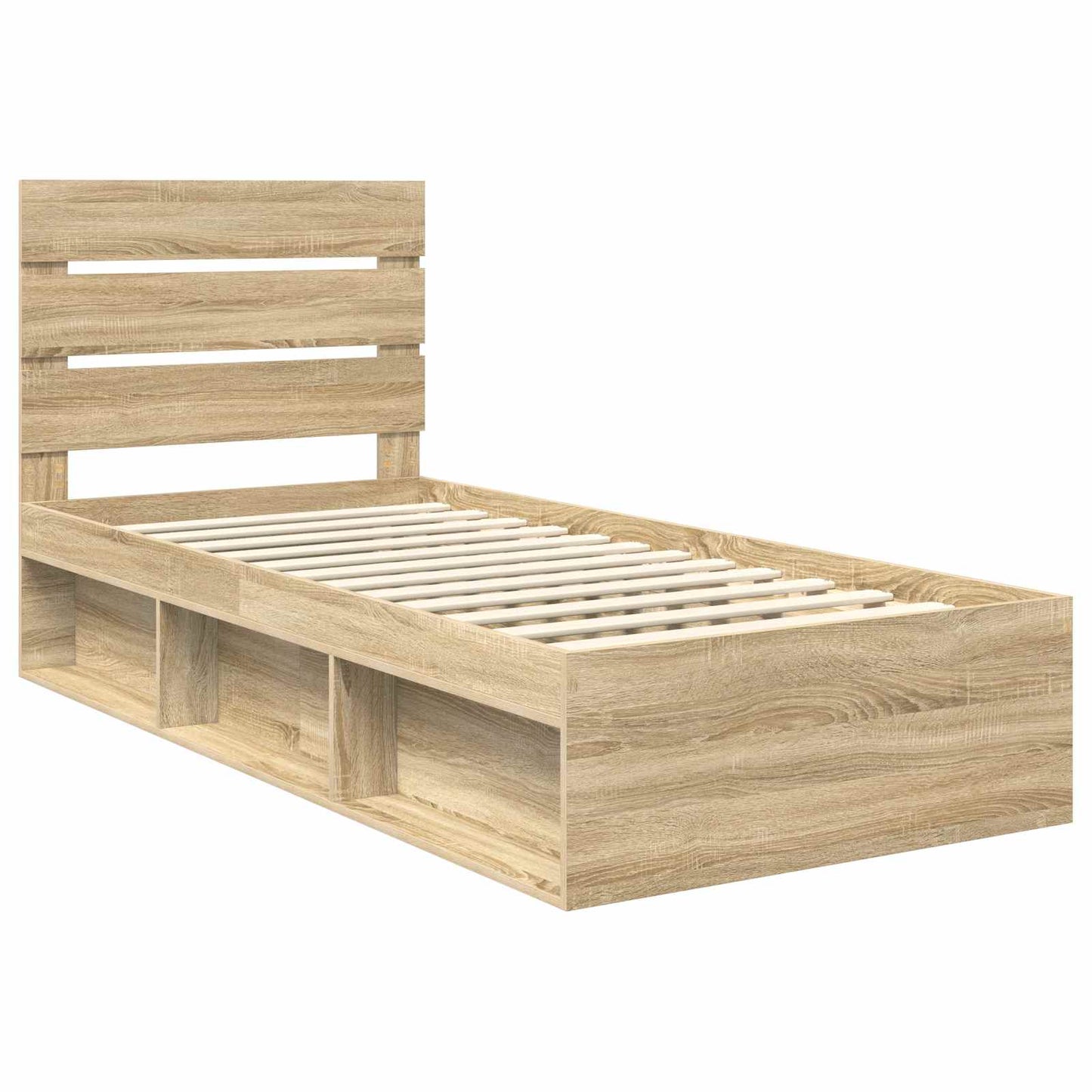 Bedframe Sonoma Eiken 75 x 190 cm Massief grenenhout is nu te koop bij PeponiXL, paradijselijk wonen!