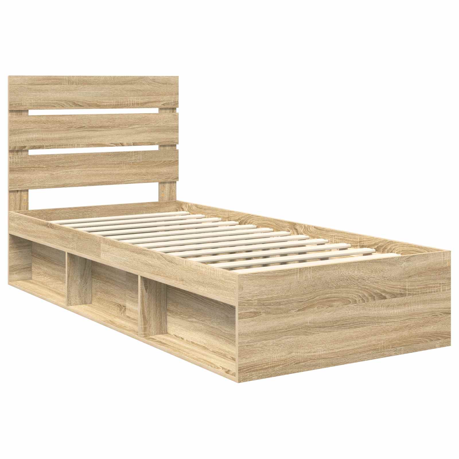 Bedframe Sonoma Eiken 75 x 190 cm Massief grenenhout is nu te koop bij PeponiXL, paradijselijk wonen!