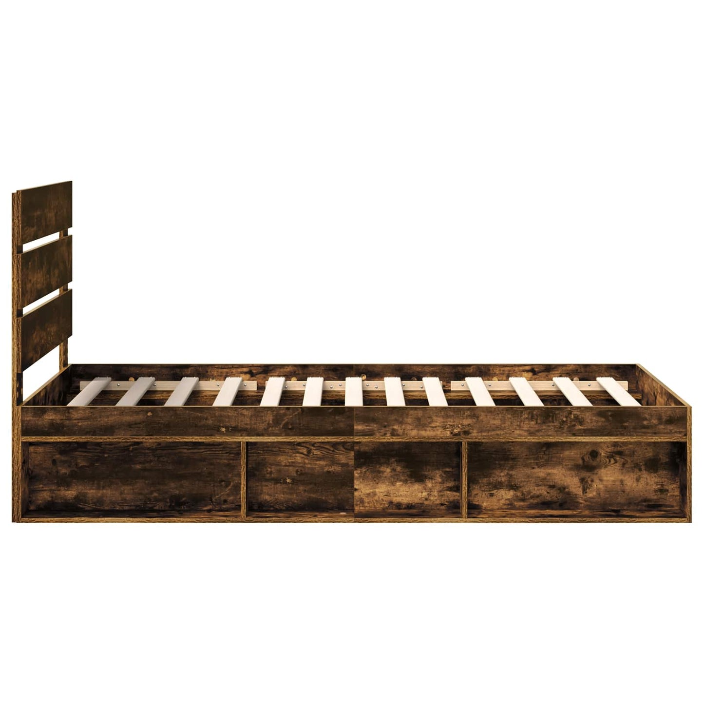 Bedframe Gerookt eiken 75 x 190 cm Massief grenenhout is nu te koop bij PeponiXL, paradijselijk wonen!