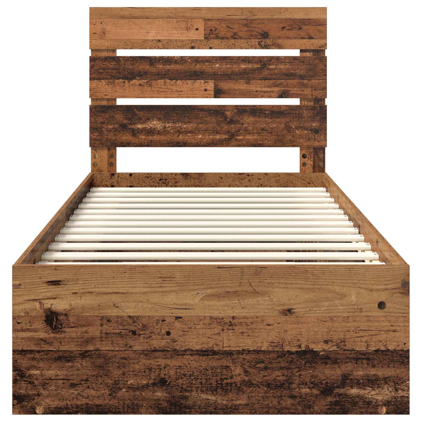 Bedframe met hoofdeinde Oudhout 75 x 190 cm Massief grenenhout is nu te koop bij PeponiXL, paradijselijk wonen!