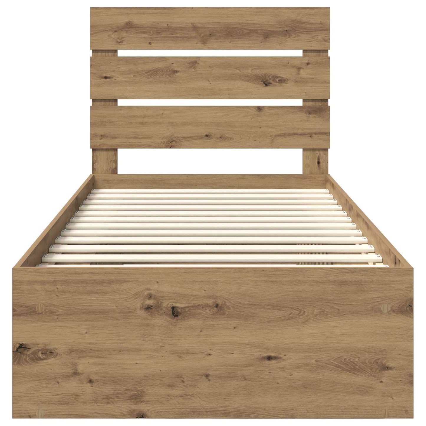 Bedframe Ambachtelijk eiken 75 x 190 cm Massief grenenhout is nu te koop bij PeponiXL, paradijselijk wonen!