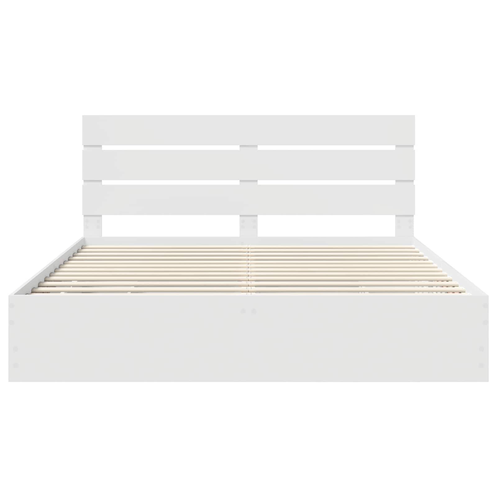 Bedframe met lade met opslag Wit 200 x 200 cm Ingenieurshout is nu te koop bij PeponiXL, paradijselijk wonen!