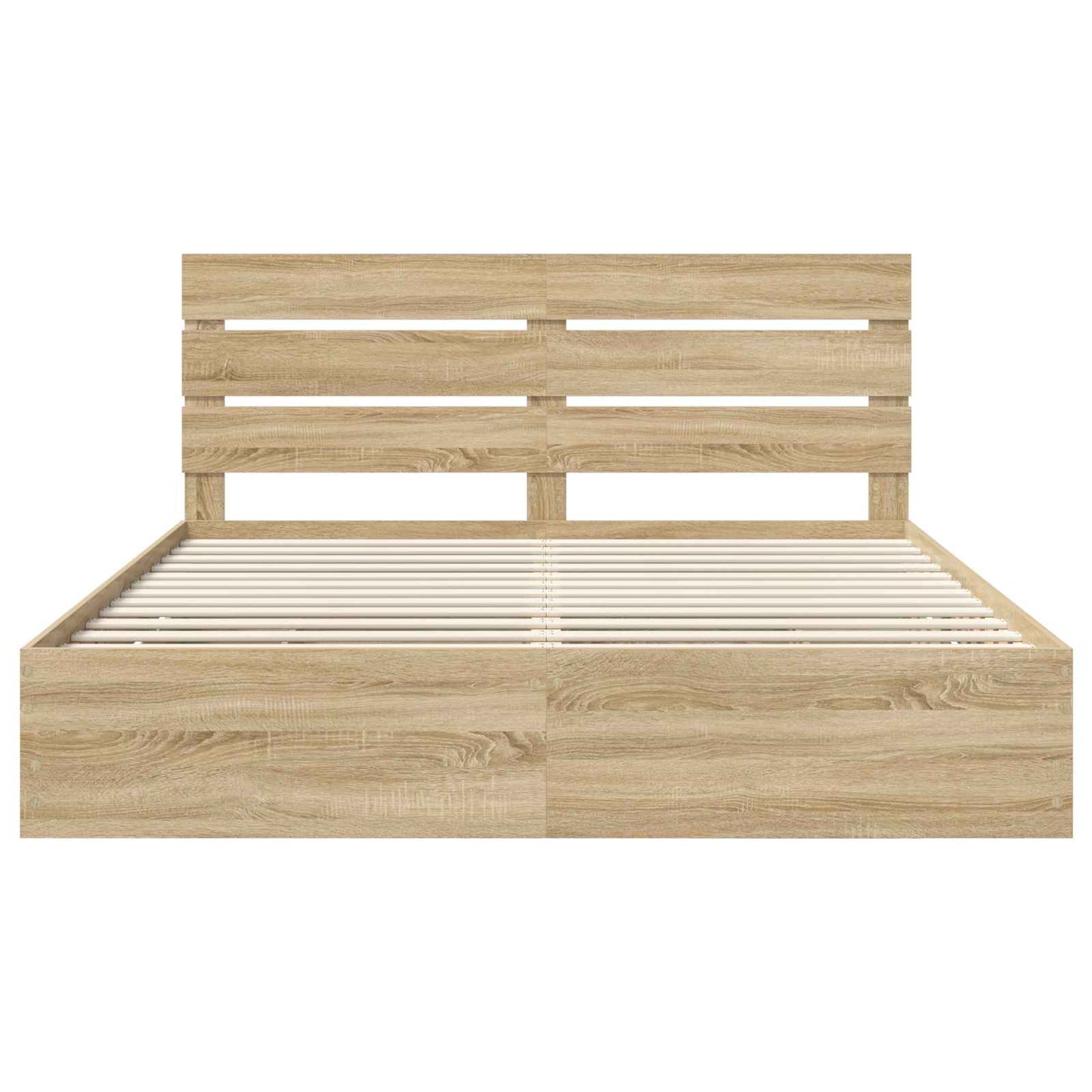 Bedframe met lade Sonoma Eiken 200 x 200 cm Ingenieurshout is nu te koop bij PeponiXL, paradijselijk wonen!