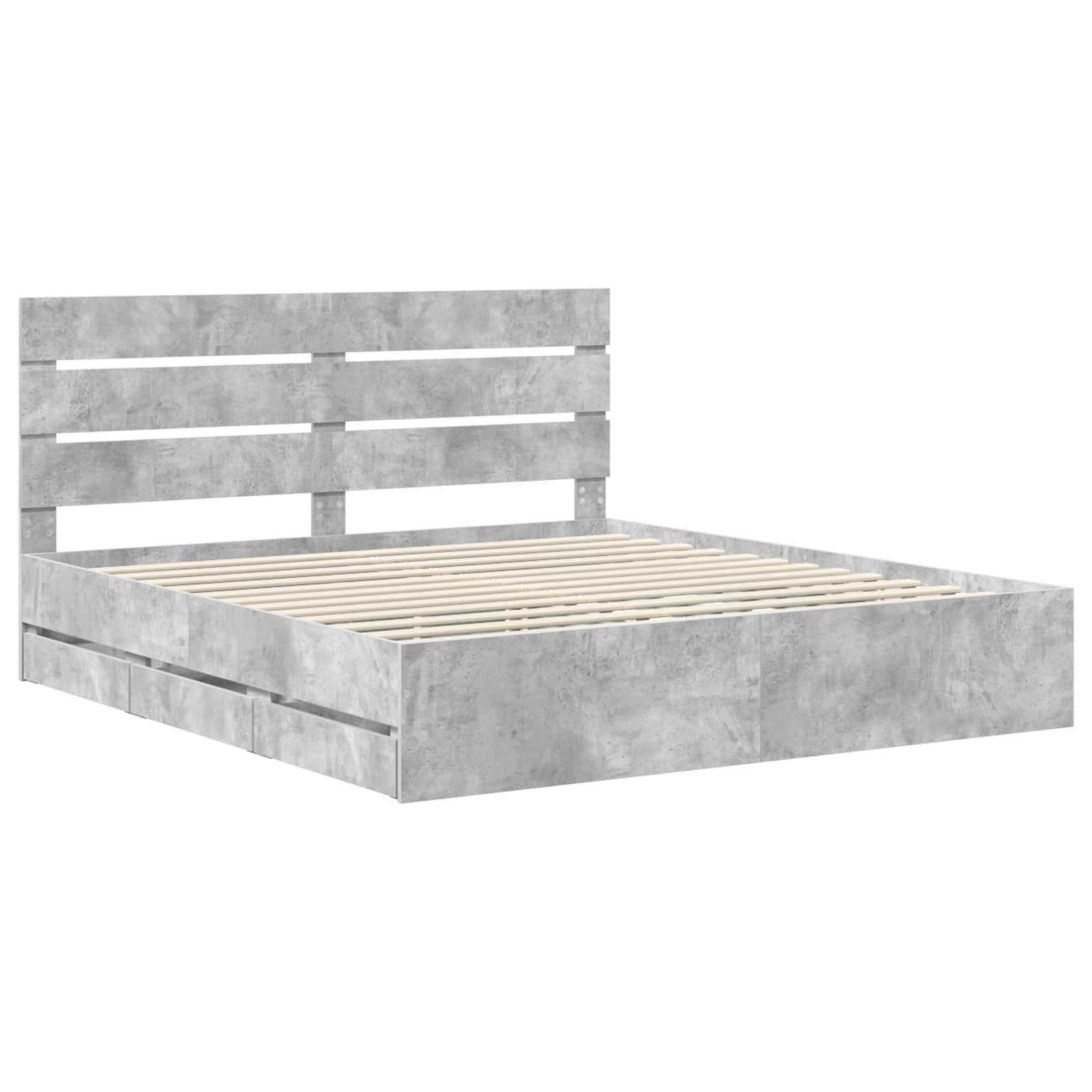 Bedframe met lade Beton Grijs 200 x 200 cm Ingenieurshout is nu te koop bij PeponiXL, paradijselijk wonen!