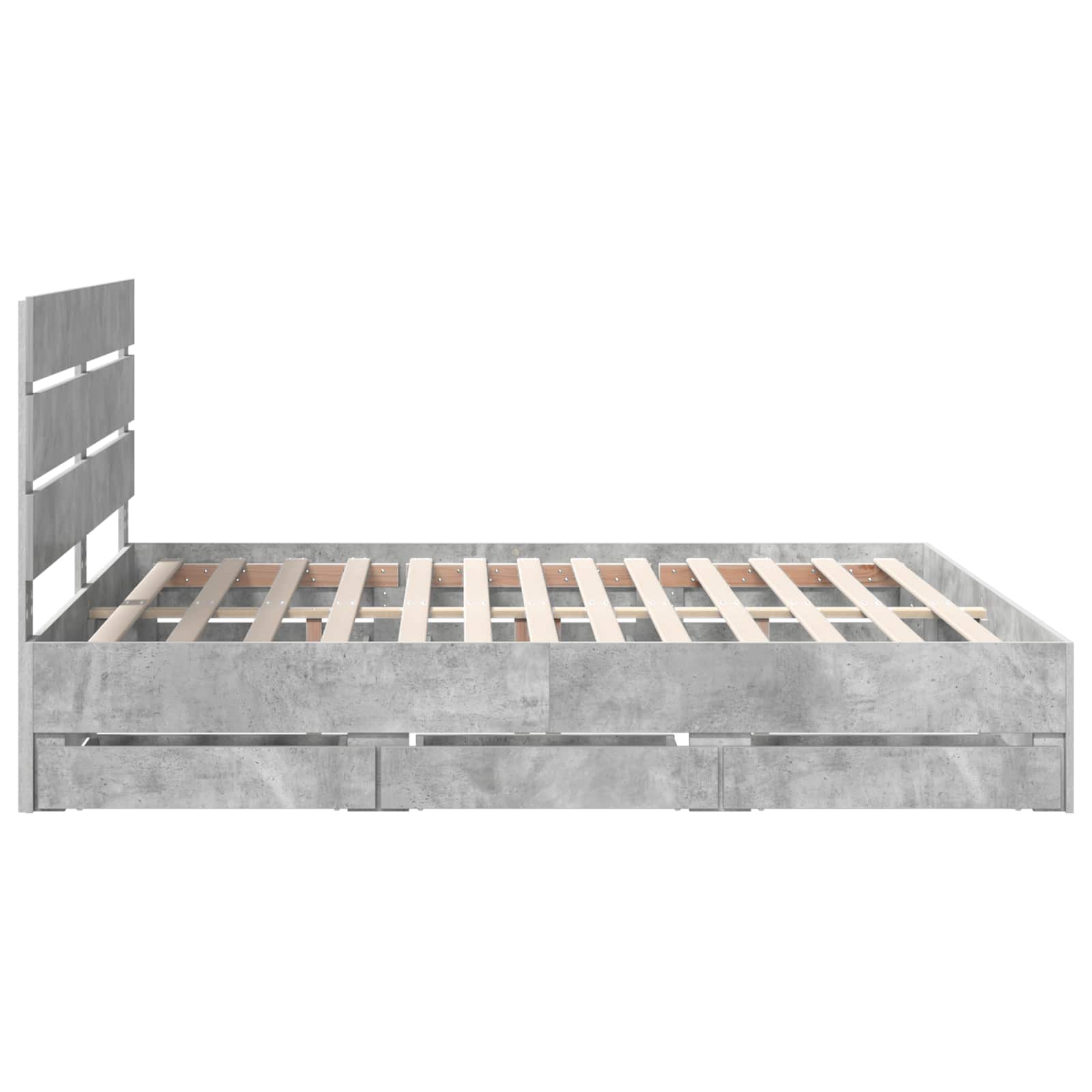 Bedframe met lade Beton Grijs 200 x 200 cm Ingenieurshout is nu te koop bij PeponiXL, paradijselijk wonen!
