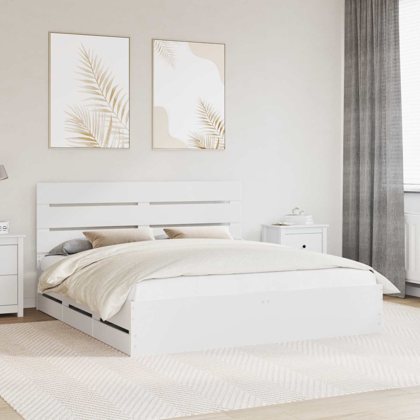 Bedframe met lade met opslag Wit 180 x 200 cm Ingenieurshout is nu te koop bij PeponiXL, paradijselijk wonen!