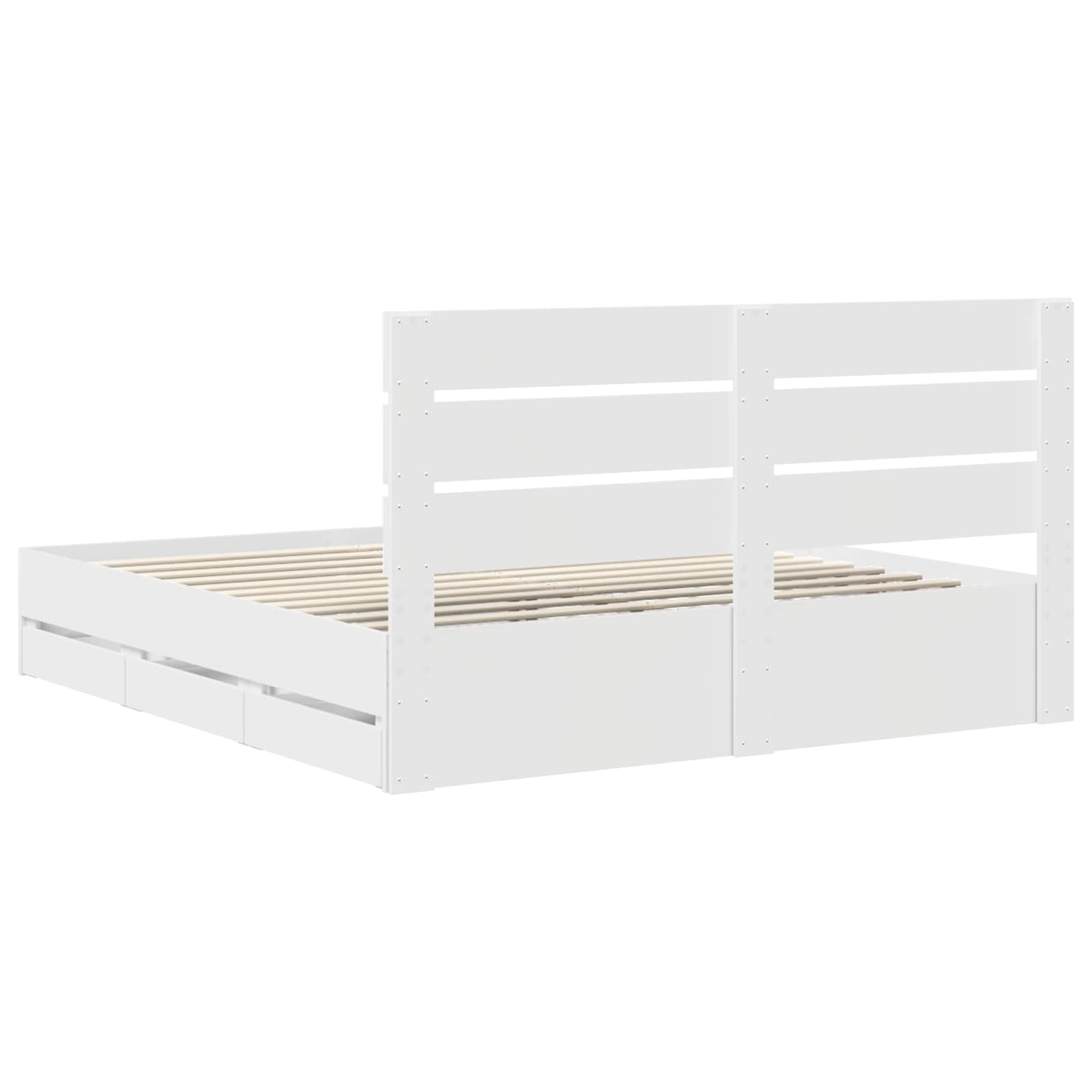 Bedframe met lade met opslag Wit 180 x 200 cm Ingenieurshout is nu te koop bij PeponiXL, paradijselijk wonen!