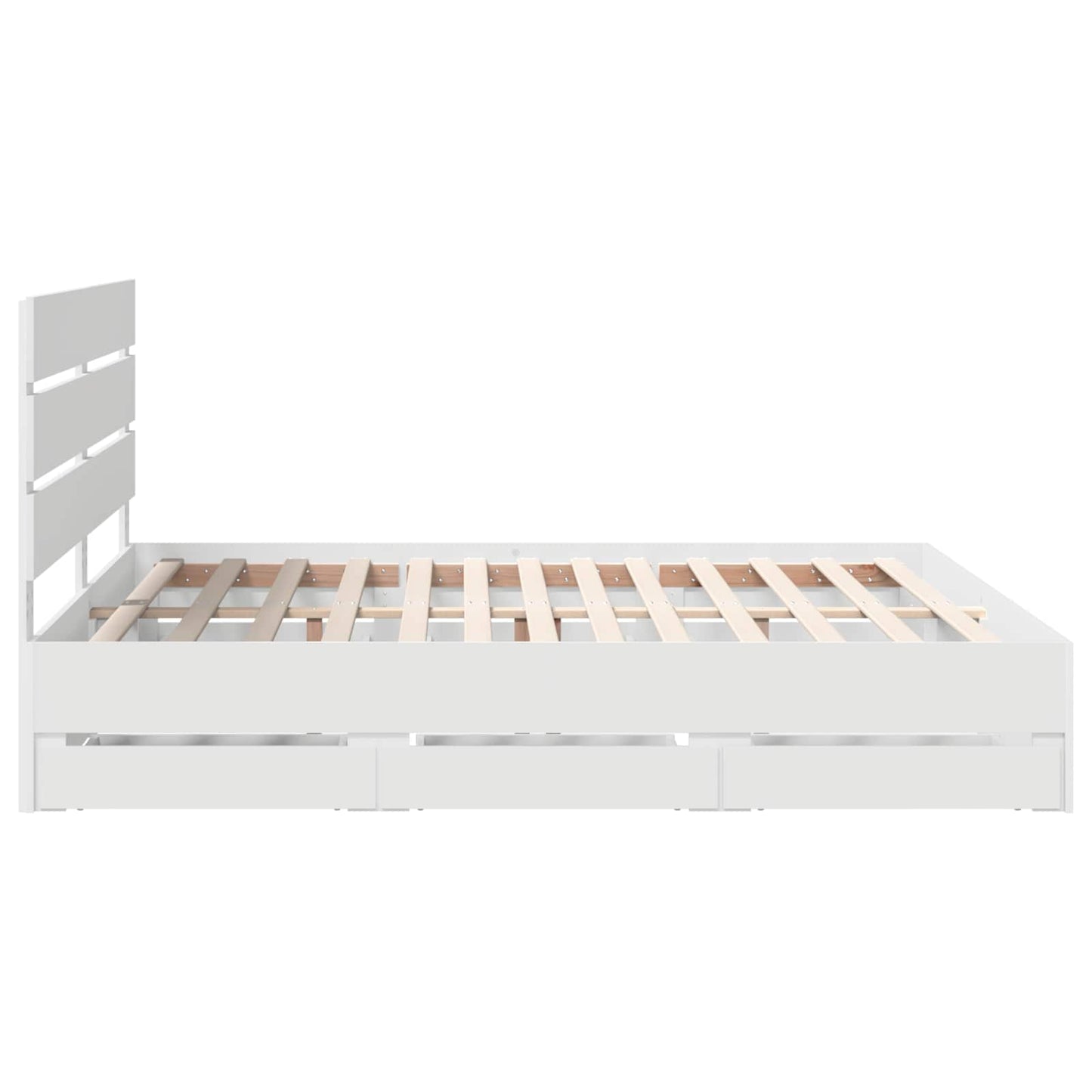 Bedframe met lade met opslag Wit 180 x 200 cm Ingenieurshout is nu te koop bij PeponiXL, paradijselijk wonen!