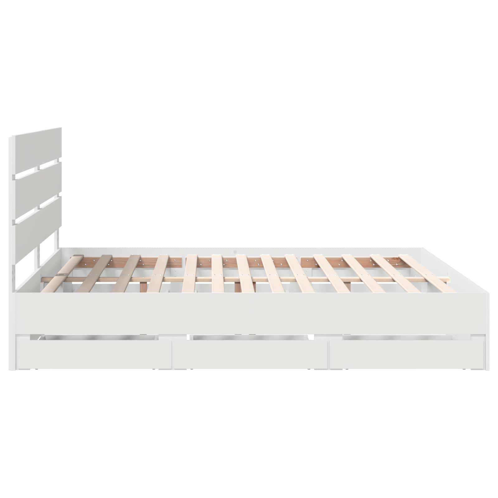 Bedframe met lade met opslag Wit 180 x 200 cm Ingenieurshout is nu te koop bij PeponiXL, paradijselijk wonen!