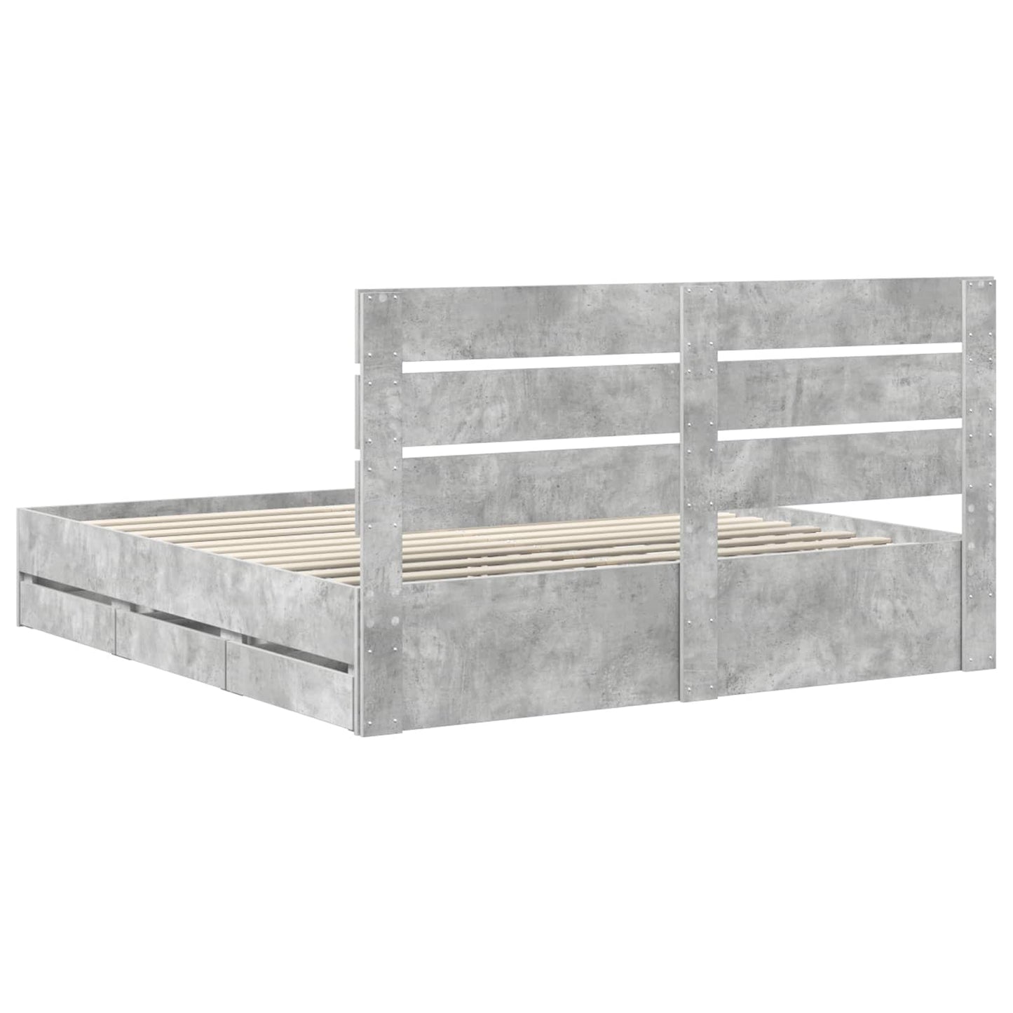Bedframe met lade Beton Grijs 180 x 200 cm Ingenieurshout is nu te koop bij PeponiXL, paradijselijk wonen!