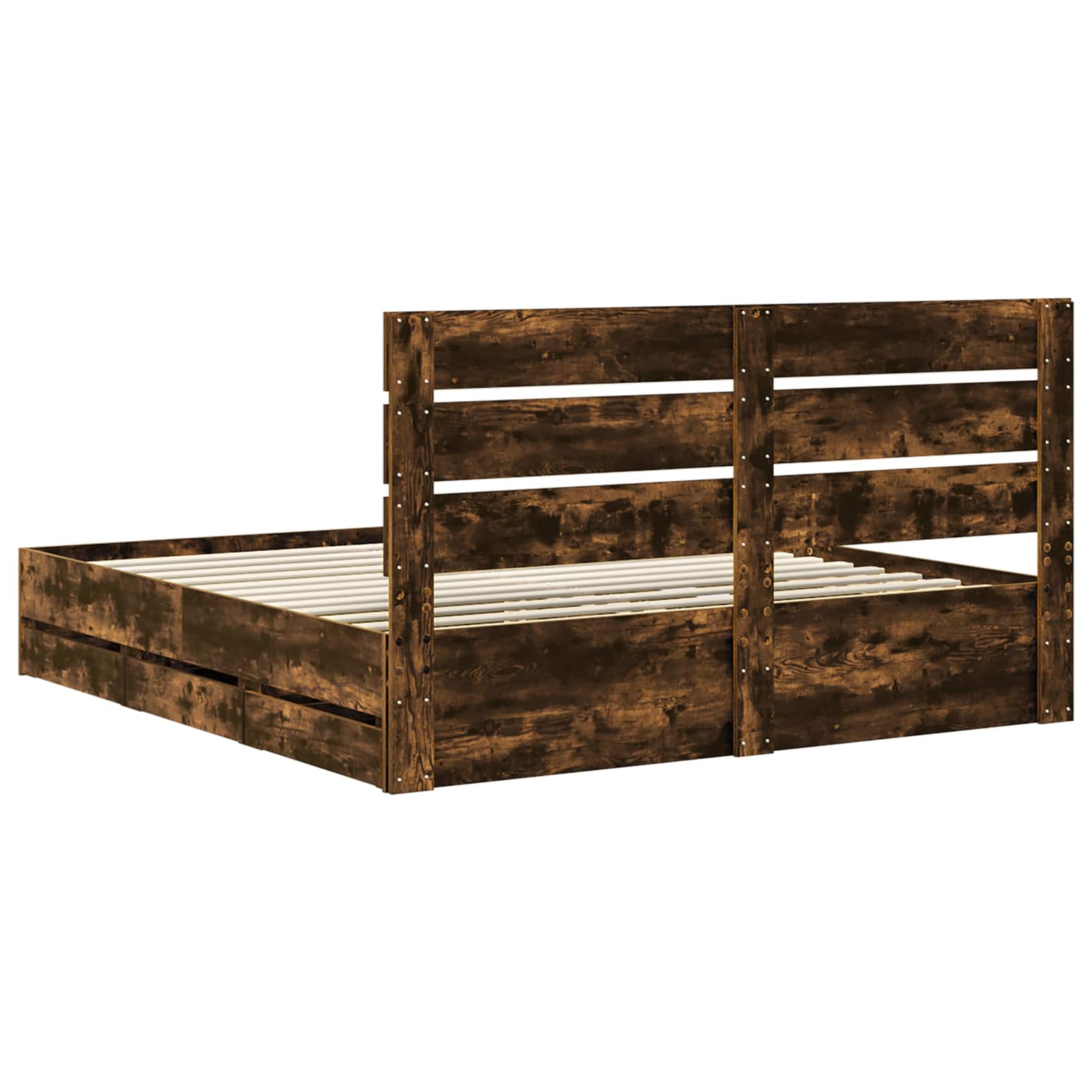 Bedframe met lade Gerookt eiken 180 x 200 cm Ingenieurshout is nu te koop bij PeponiXL, paradijselijk wonen!