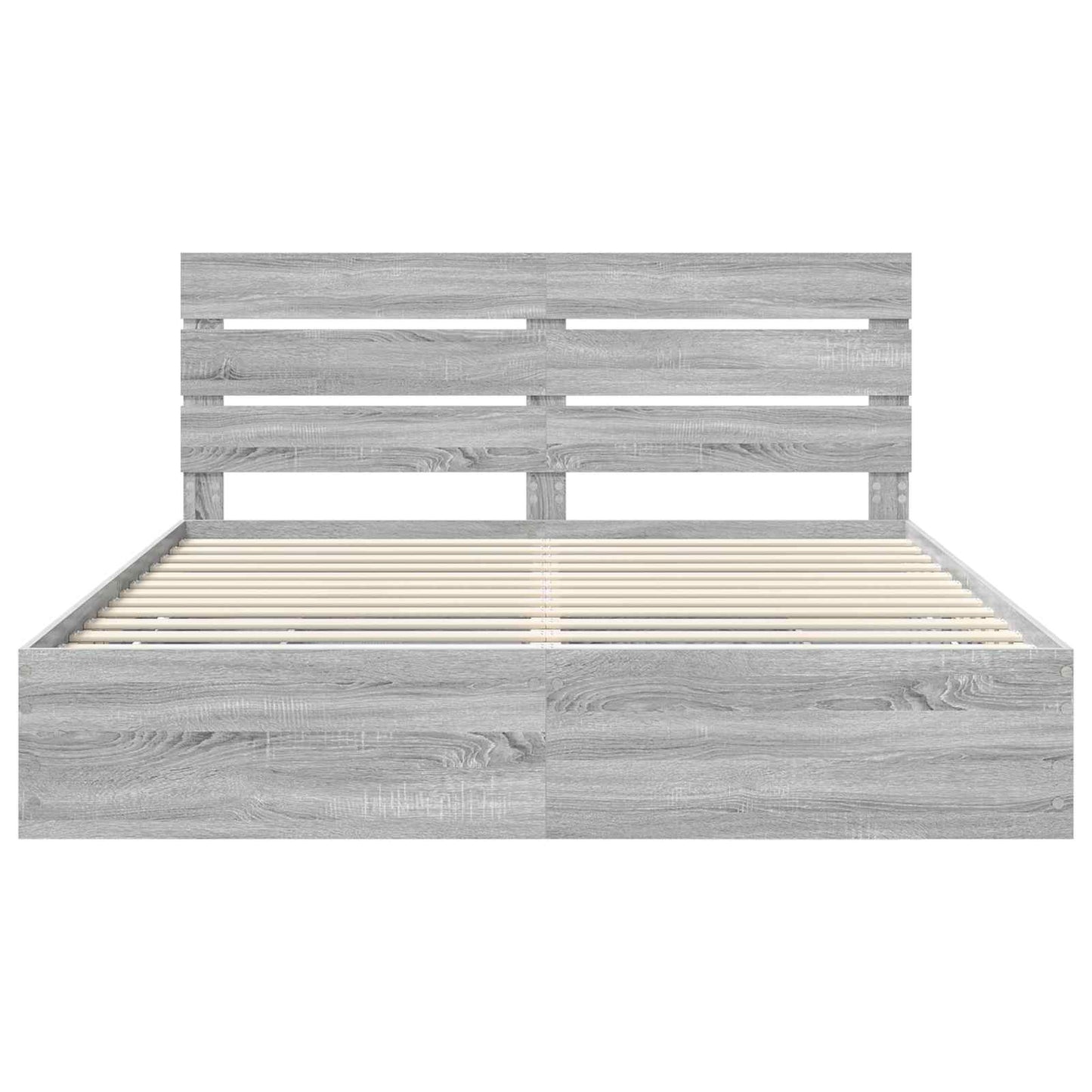Bedframe met lade Grijs Sonoma 180 x 200 cm Ingenieurshout is nu te koop bij PeponiXL, paradijselijk wonen!