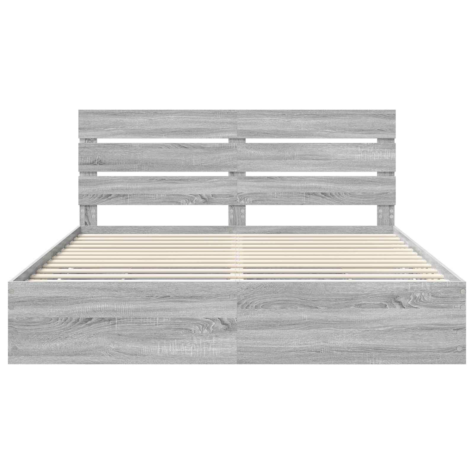 Bedframe met lade Grijs Sonoma 180 x 200 cm Ingenieurshout is nu te koop bij PeponiXL, paradijselijk wonen!