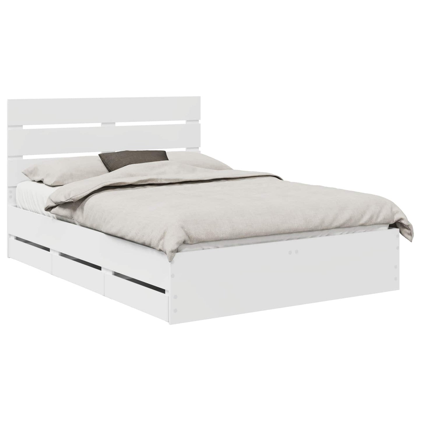 Bedframe met lade met opslag Wit 160 x 200 cm Ingenieurshout is nu te koop bij PeponiXL, paradijselijk wonen!