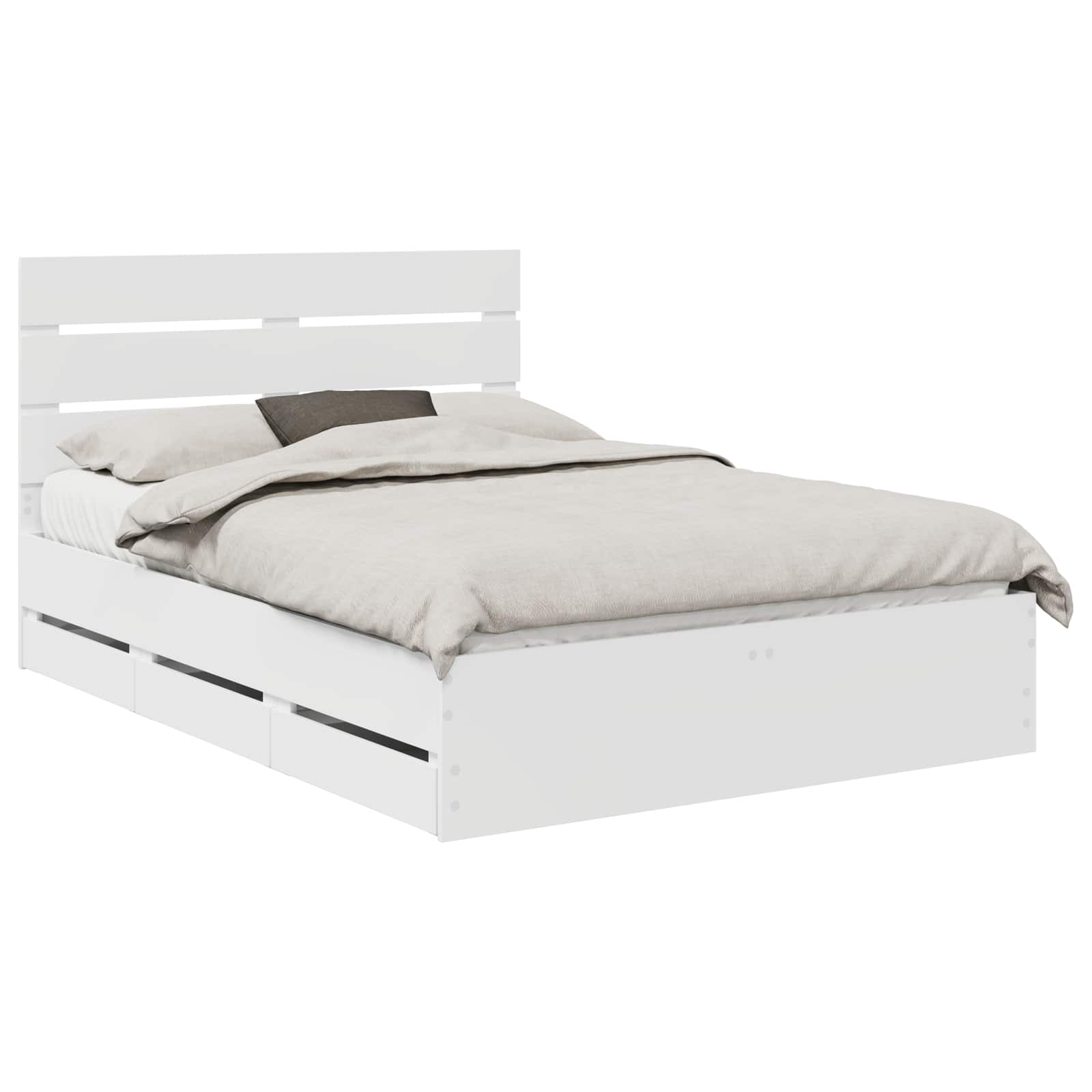 Bedframe met lade met opslag Wit 160 x 200 cm Ingenieurshout is nu te koop bij PeponiXL, paradijselijk wonen!