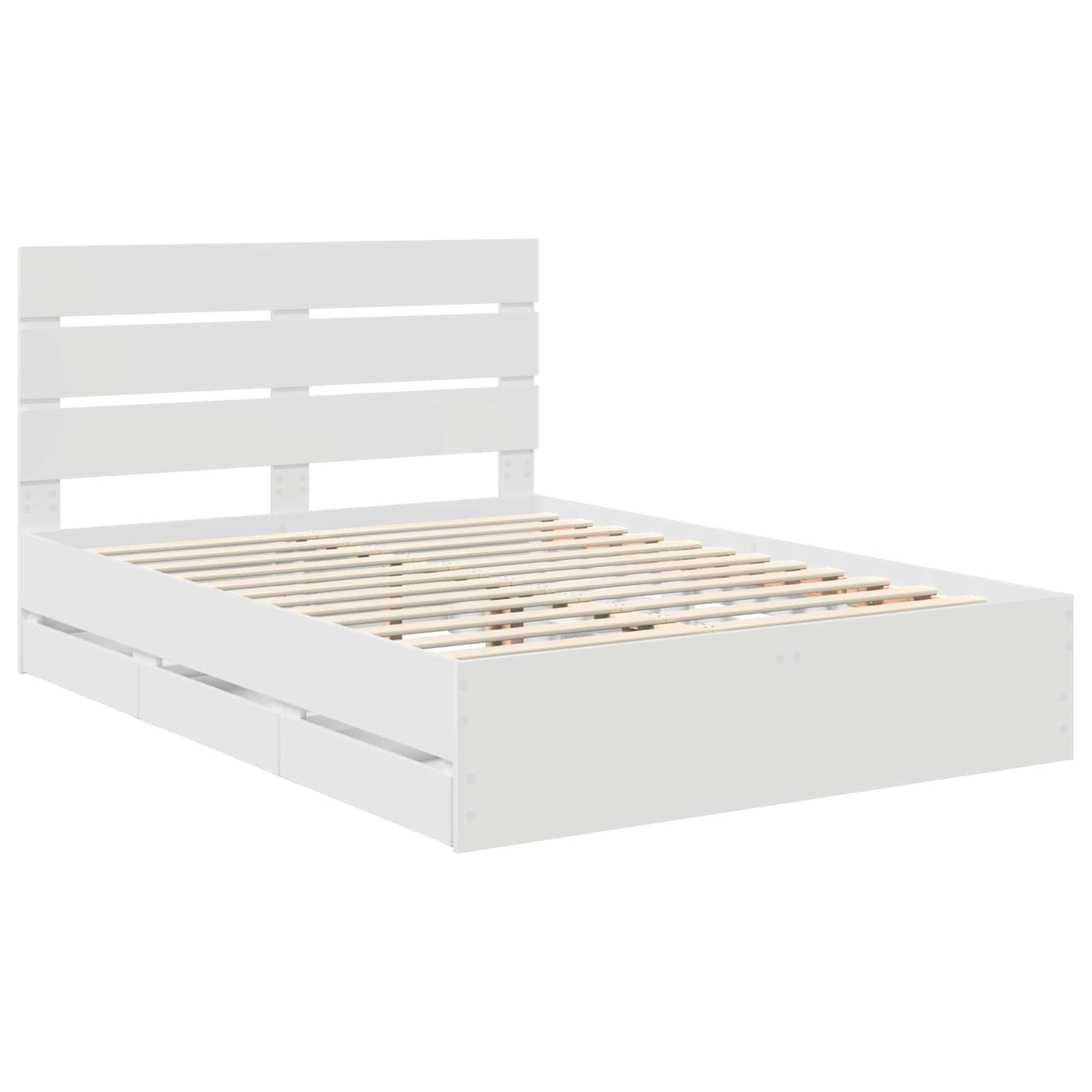 Bedframe met lade met opslag Wit 160 x 200 cm Ingenieurshout is nu te koop bij PeponiXL, paradijselijk wonen!
