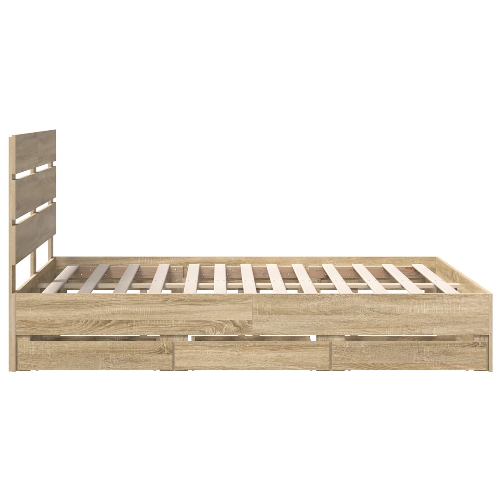 Bedframe met lade Sonoma Eiken 160 x 200 cm Ingenieurshout is nu te koop bij PeponiXL, paradijselijk wonen!