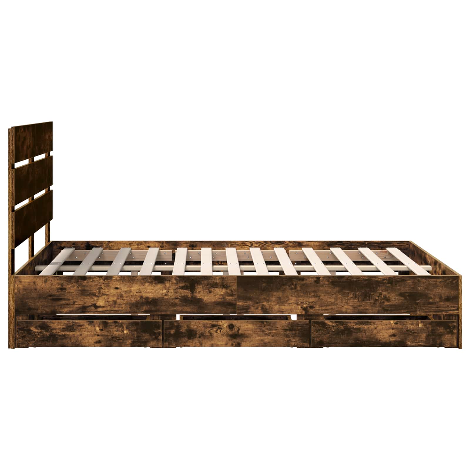 Bedframe met lade Gerookt eiken 160 x 200 cm Ingenieurshout is nu te koop bij PeponiXL, paradijselijk wonen!