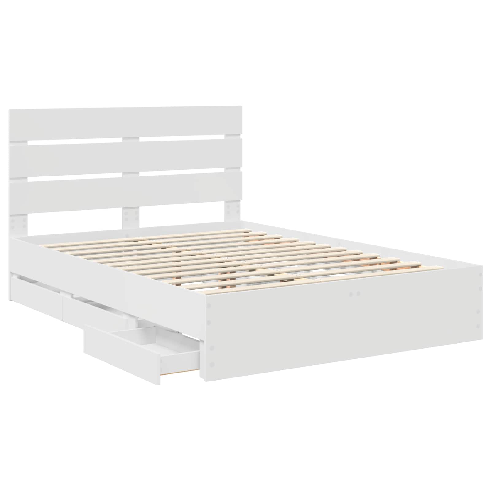 Bedframe met lade met opslag Wit 150 x 200 cm Ingenieurshout is nu te koop bij PeponiXL, paradijselijk wonen!