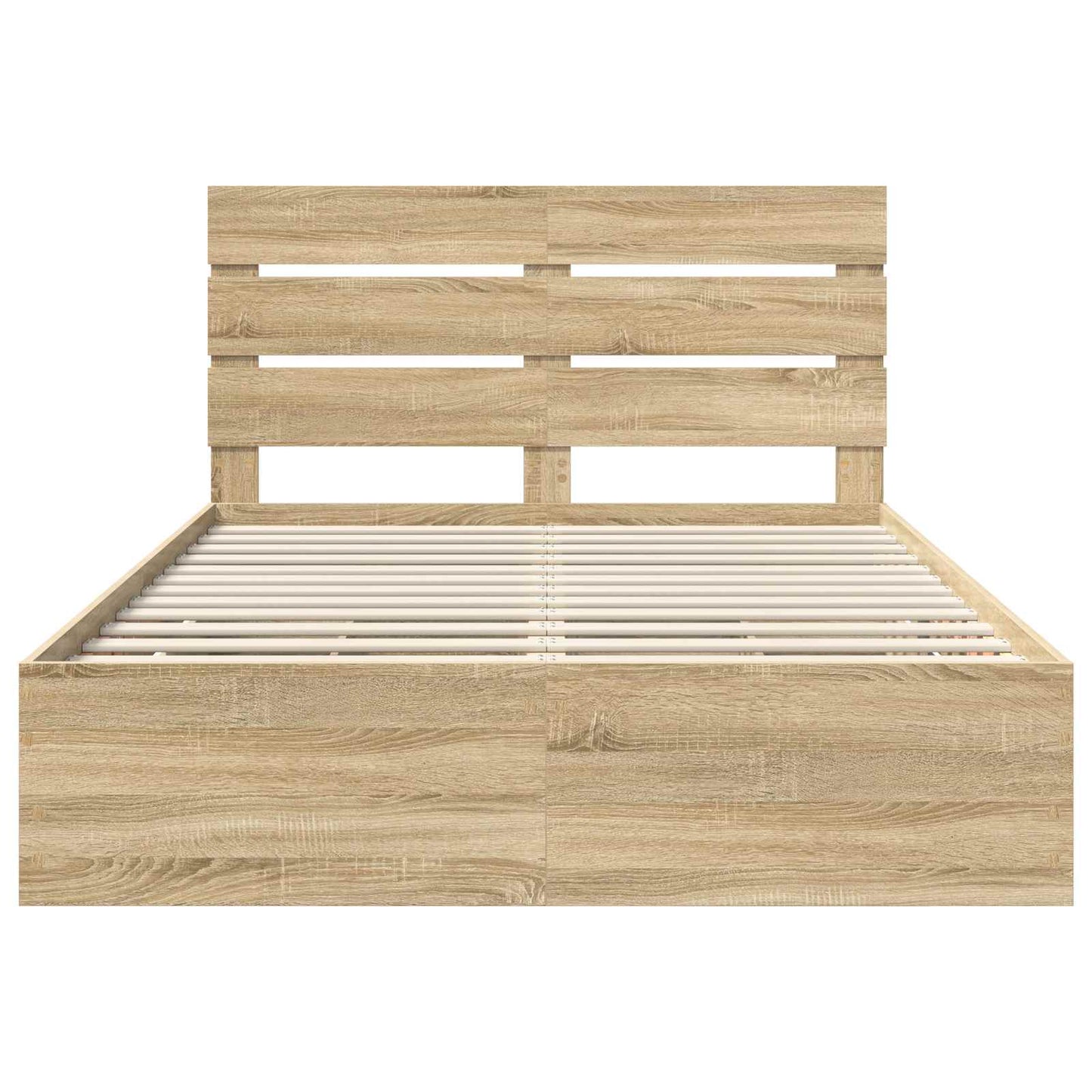 Bedframe met lade Sonoma Eiken 150 x 200 cm Ingenieurshout is nu te koop bij PeponiXL, paradijselijk wonen!