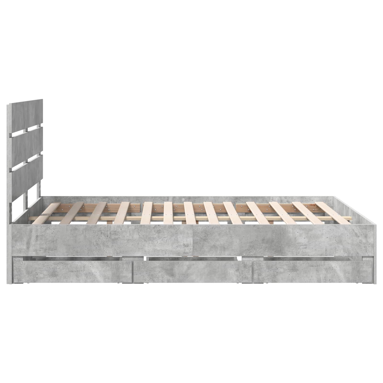 Bedframe met lade Beton Grijs 150 x 200 cm Ingenieurshout is nu te koop bij PeponiXL, paradijselijk wonen!