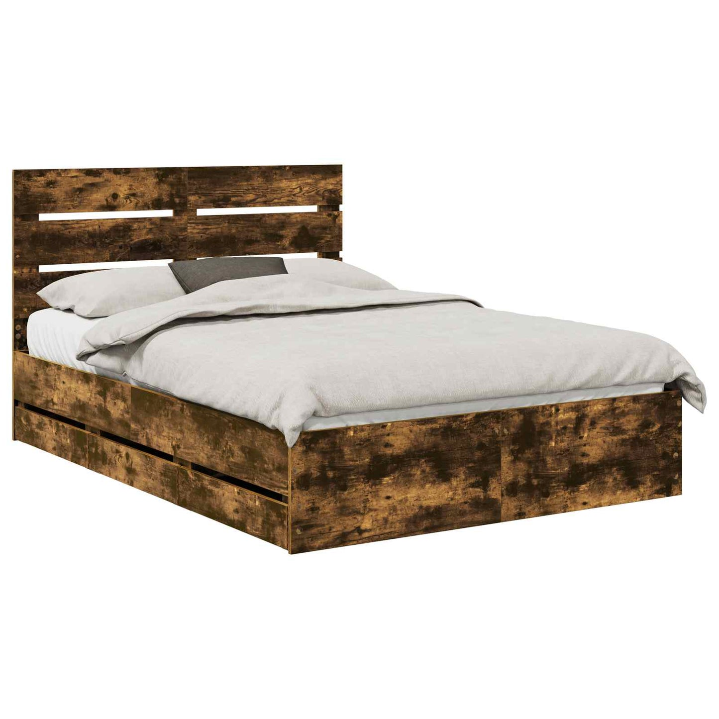 Bedframe met lade Gerookt eiken 150 x 200 cm Ingenieurshout is nu te koop bij PeponiXL, paradijselijk wonen!