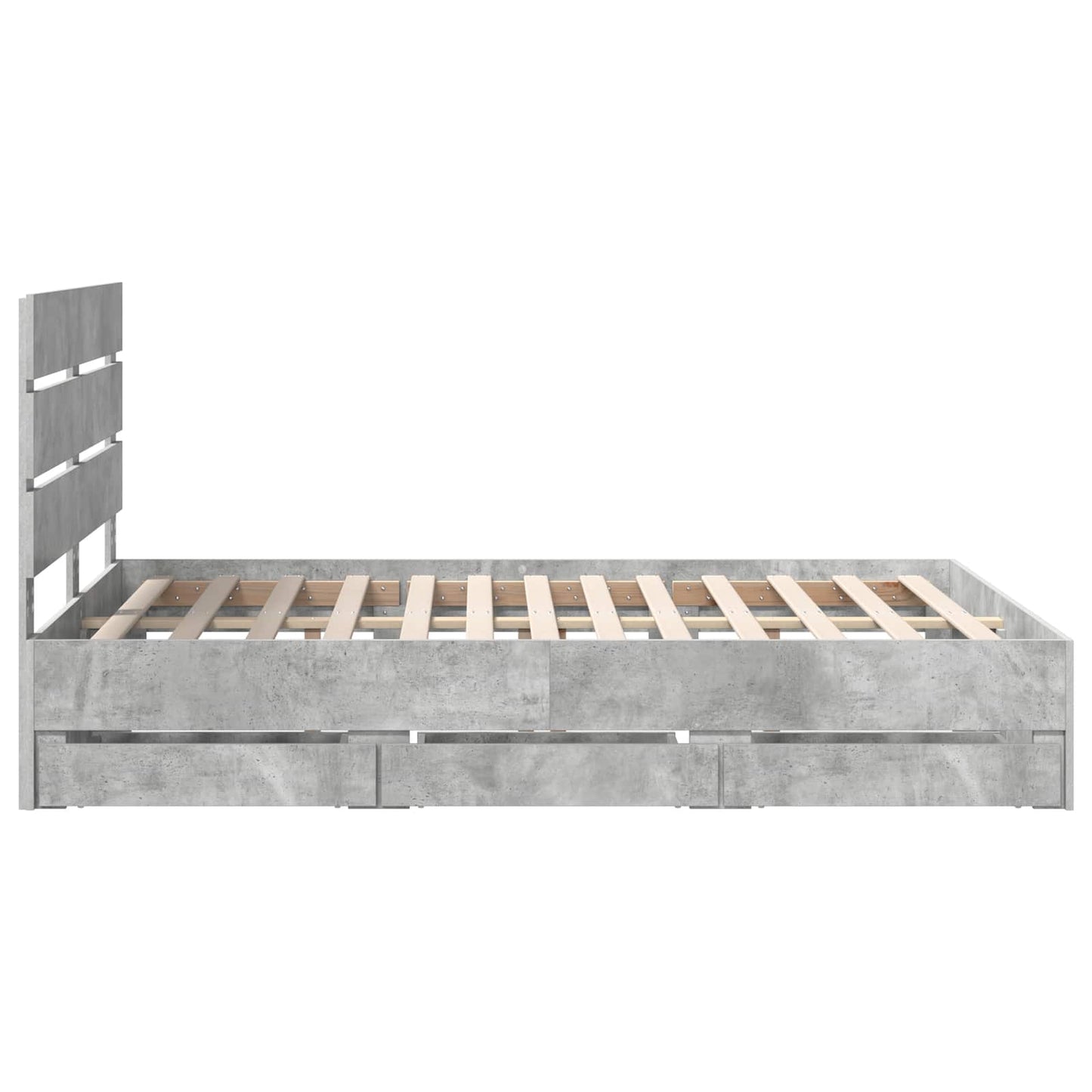 Bedframe met lade Beton Grijs 140 x 200 cm Ingenieurshout is nu te koop bij PeponiXL, paradijselijk wonen!