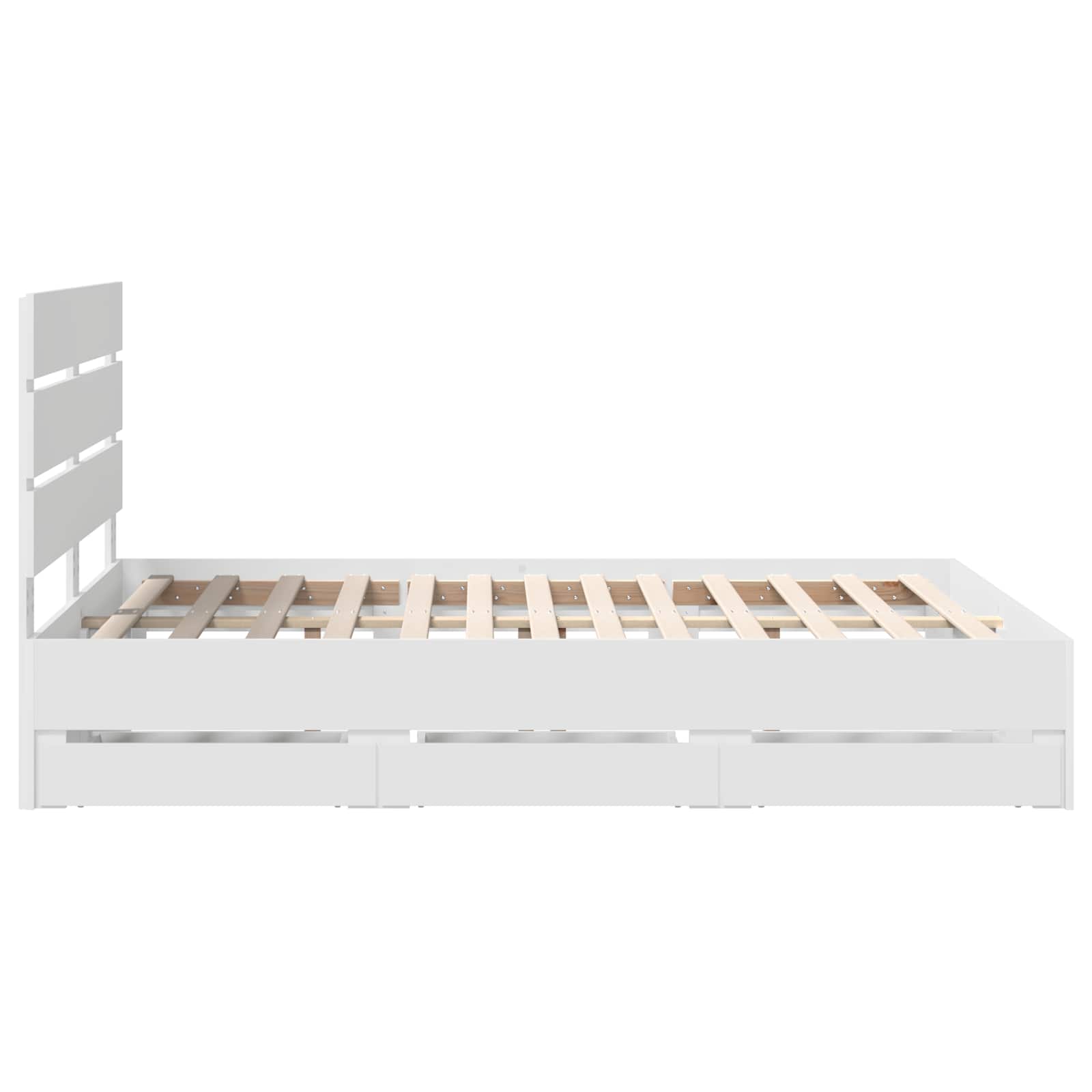 Bedframe met lade met opslag Wit 140 x 190 cm Ingenieurshout is nu te koop bij PeponiXL, paradijselijk wonen!