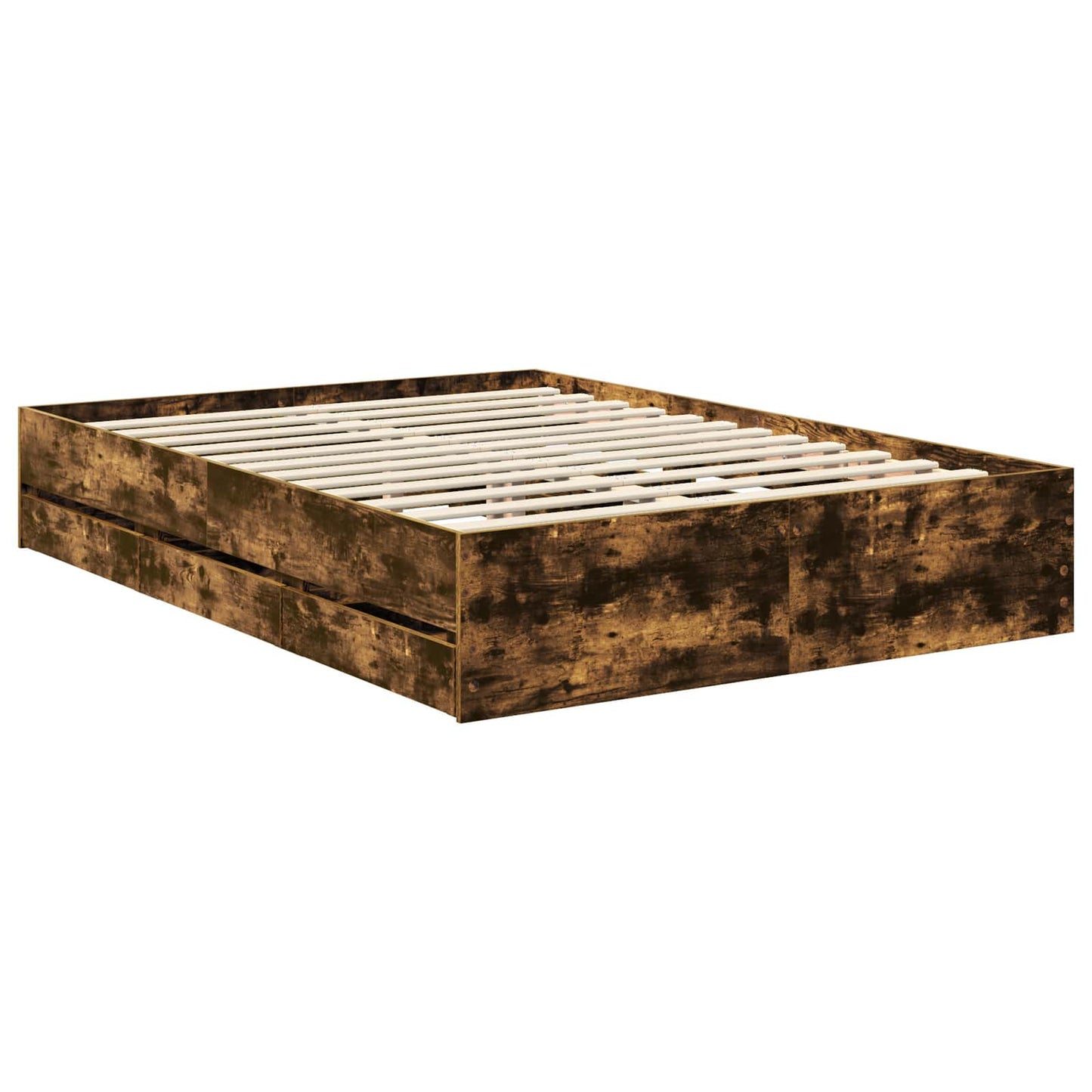 Bedframe met lade Gerookt eiken 140 x 190 cm Ingenieurshout is nu te koop bij PeponiXL, paradijselijk wonen!