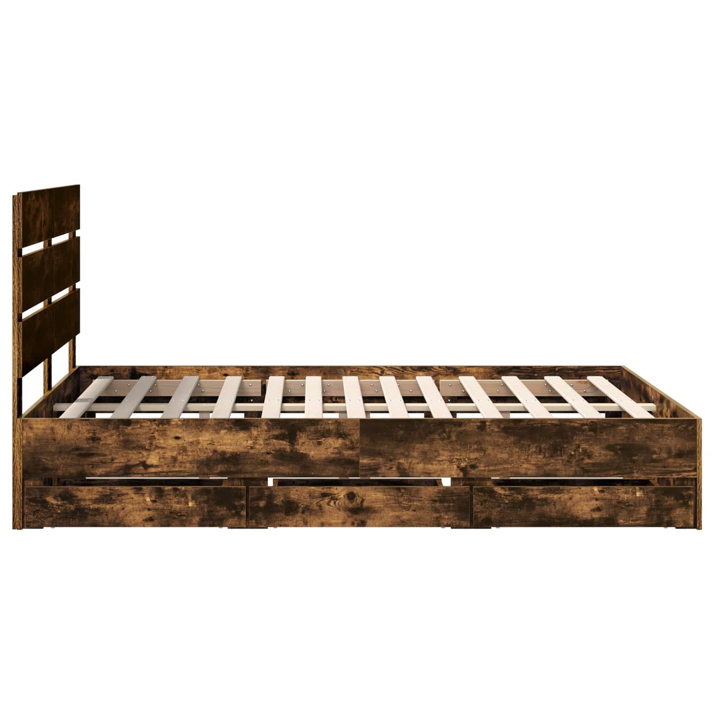 Bedframe met lade Gerookt eiken 140 x 190 cm Ingenieurshout is nu te koop bij PeponiXL, paradijselijk wonen!