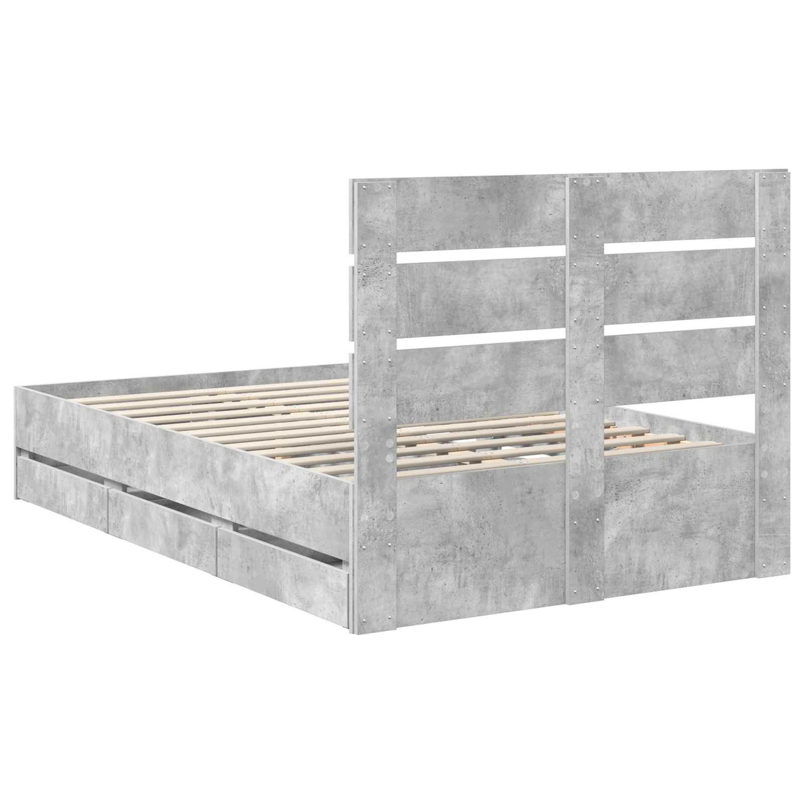 Bedframe met lade Beton Grijs 135 x 190 cm Ingenieurshout is nu te koop bij PeponiXL, paradijselijk wonen!