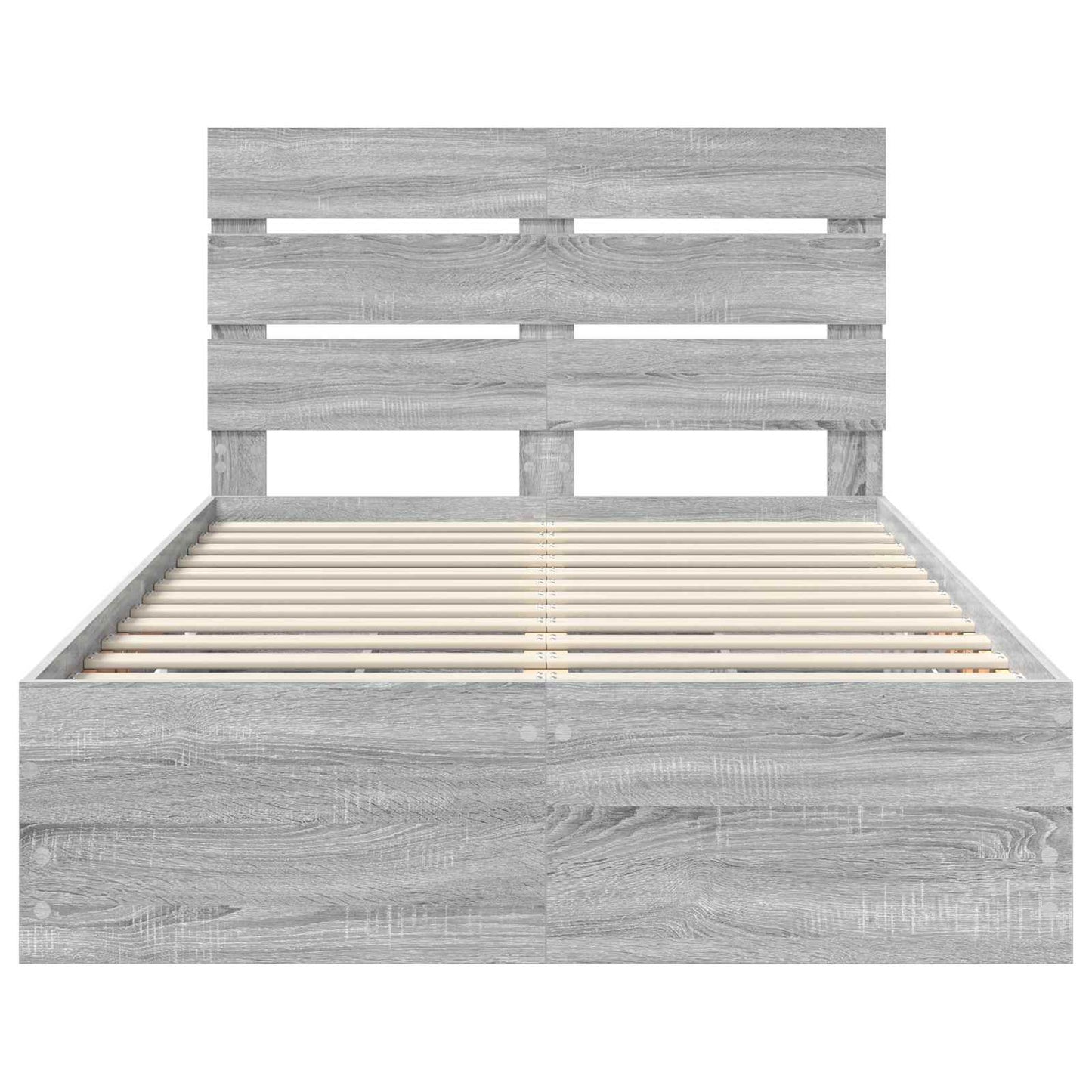 Bedframe met lade Grijs Sonoma 120 x 190 cm Ingenieurshout is nu te koop bij PeponiXL, paradijselijk wonen!