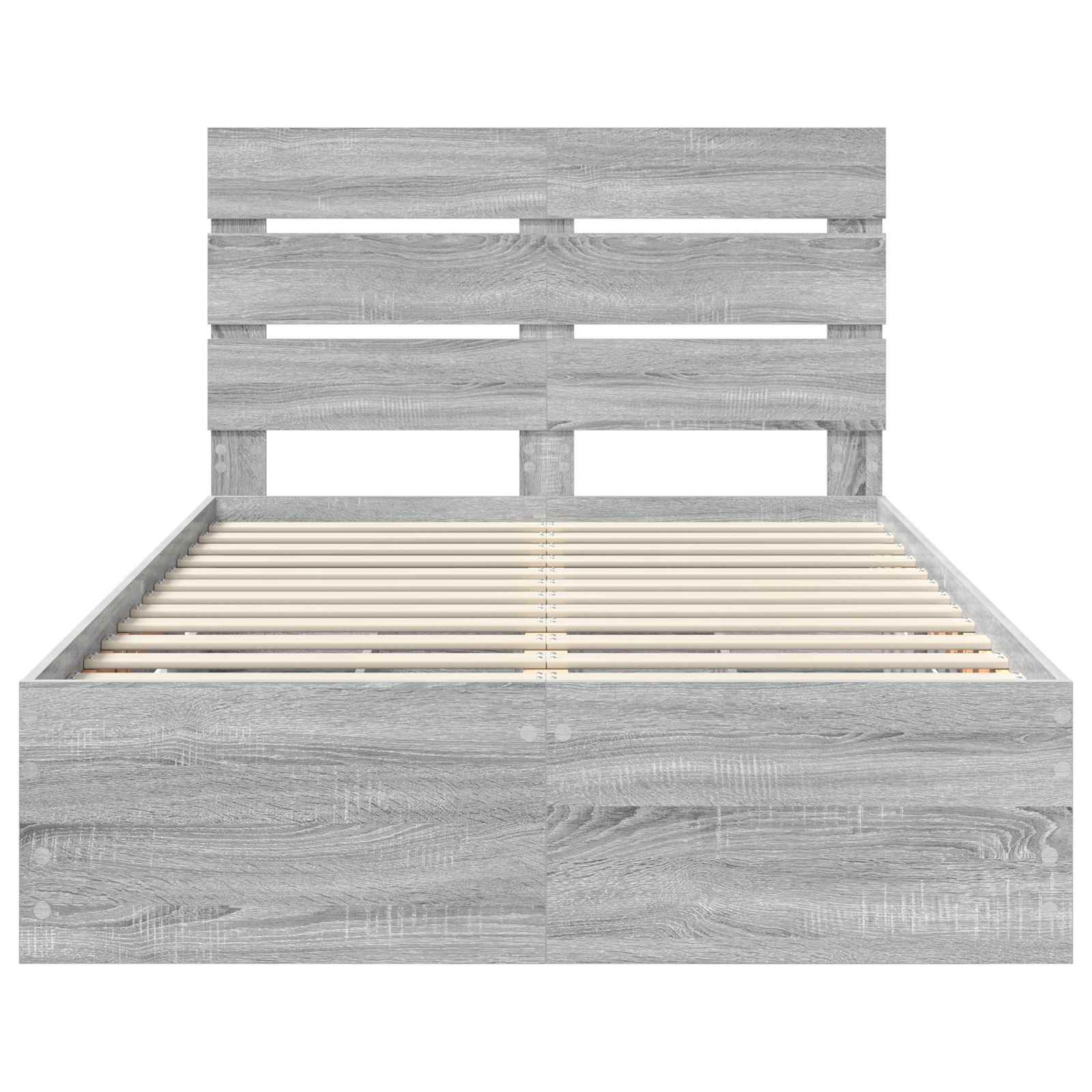 Bedframe met lade Grijs Sonoma 120 x 190 cm Ingenieurshout is nu te koop bij PeponiXL, paradijselijk wonen!