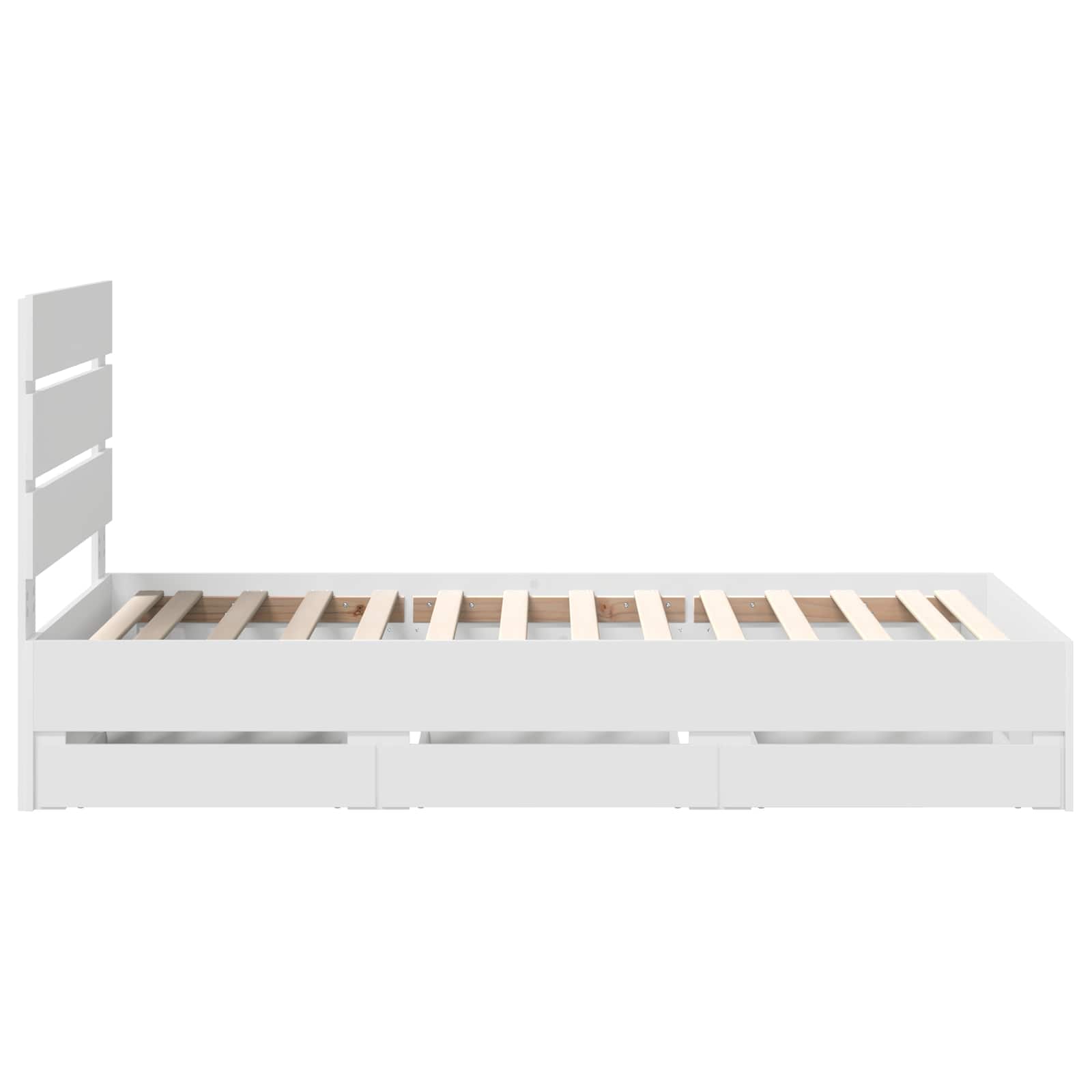Bedframe met lade met opslag Wit 100 x 200 cm Ingenieurshout is nu te koop bij PeponiXL, paradijselijk wonen!