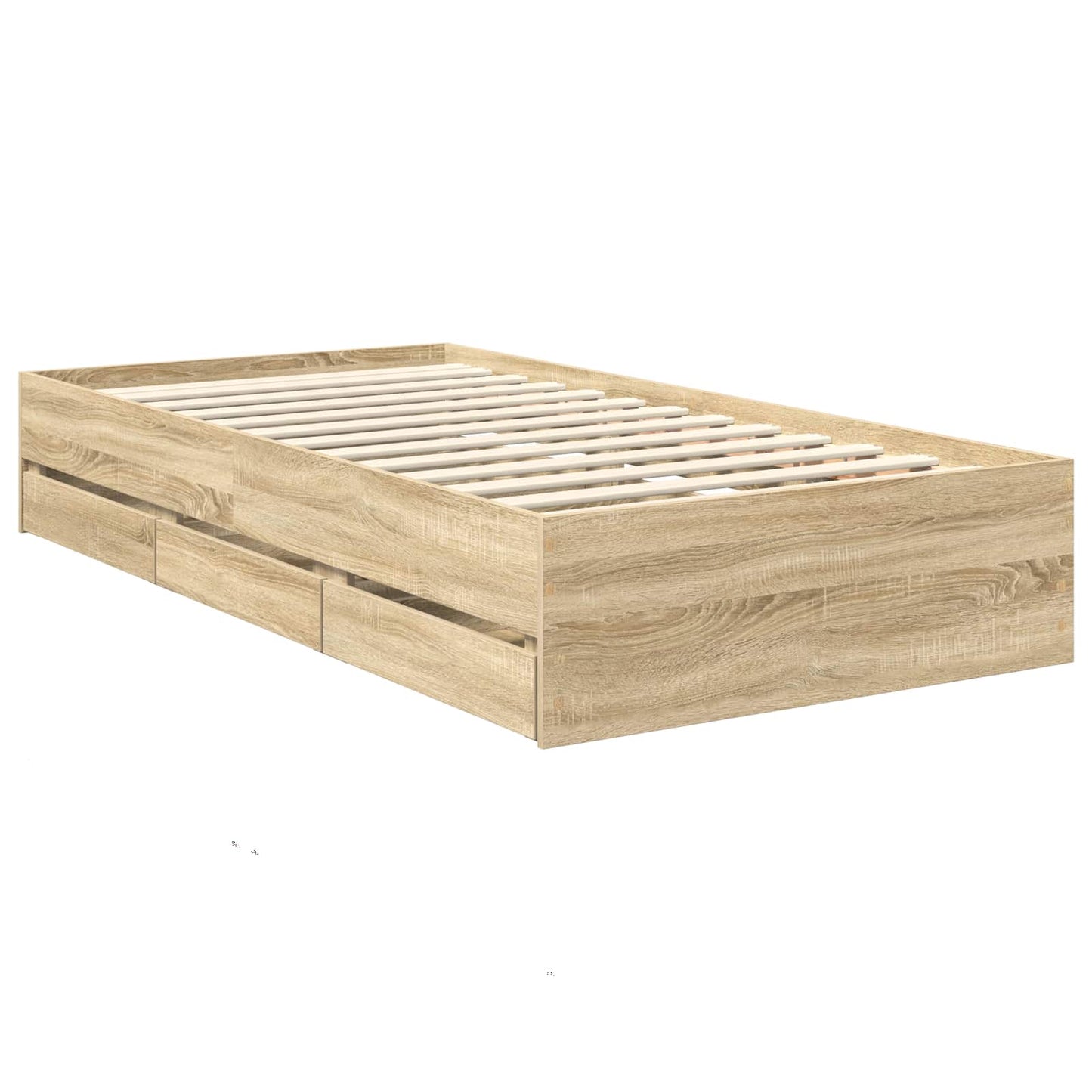 Bedframe met lade Sonoma Eiken 100 x 200 cm Ingenieurshout is nu te koop bij PeponiXL, paradijselijk wonen!