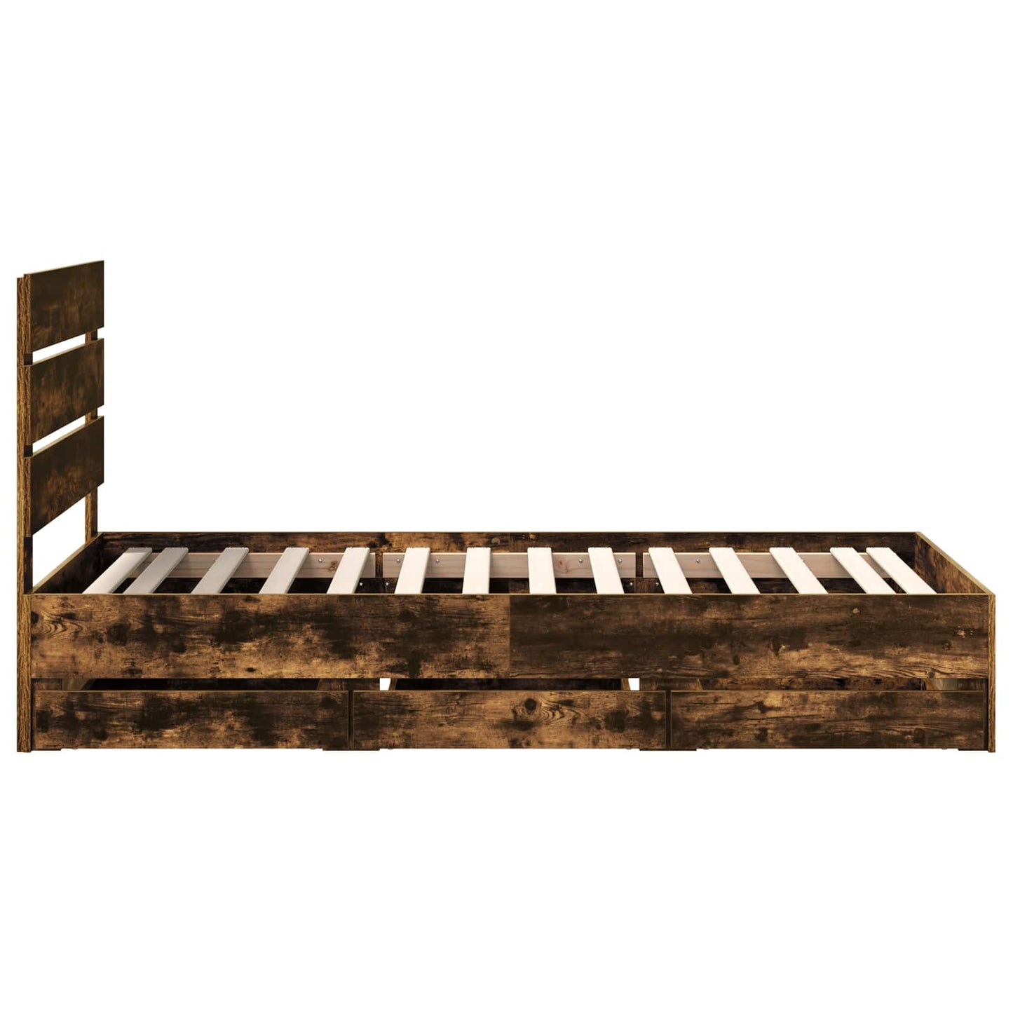 Bedframe met lade Gerookt eiken 100 x 200 cm Ingenieurshout is nu te koop bij PeponiXL, paradijselijk wonen!