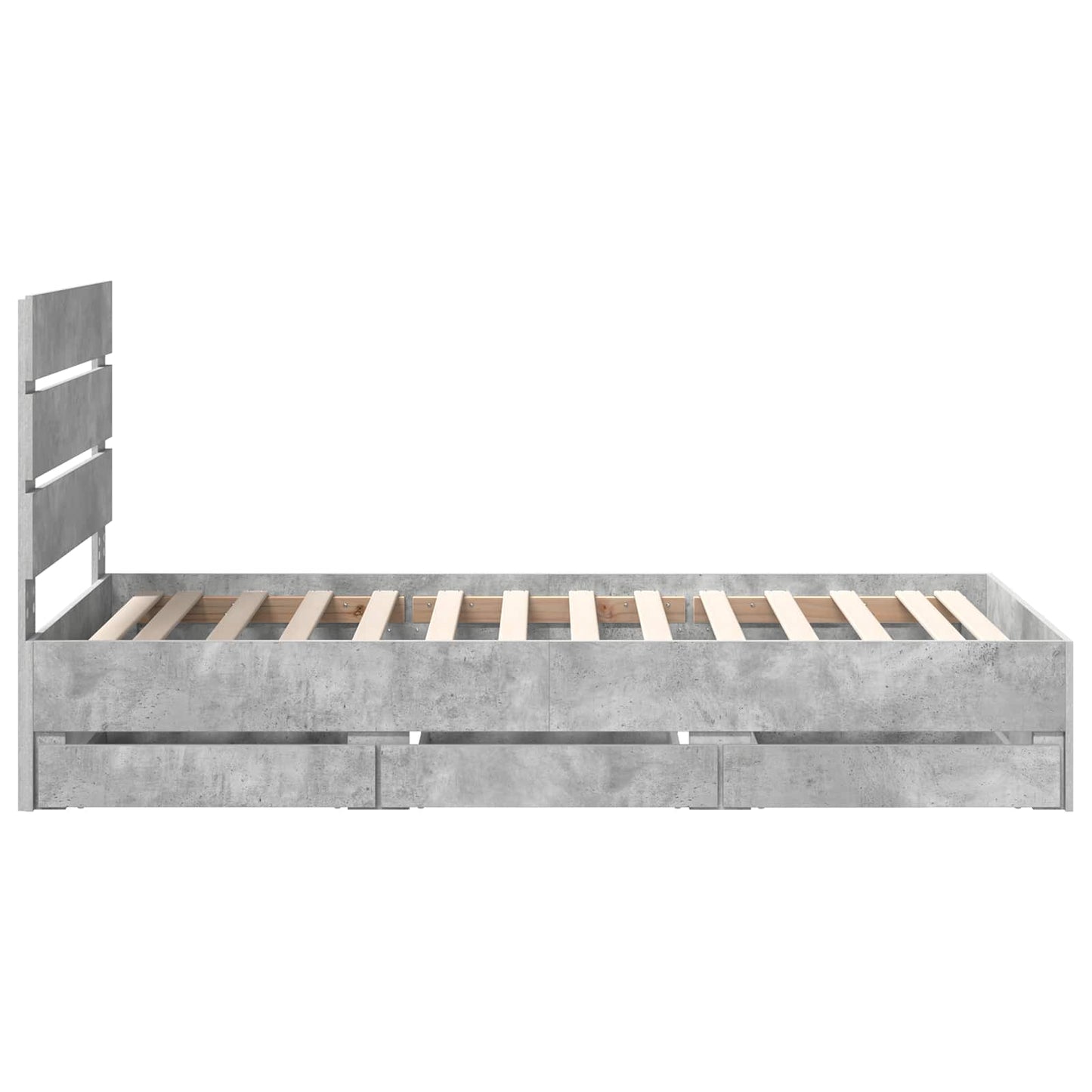 Bedframe met lade Beton Grijs 90 x 200 cm Ingenieurshout is nu te koop bij PeponiXL, paradijselijk wonen!