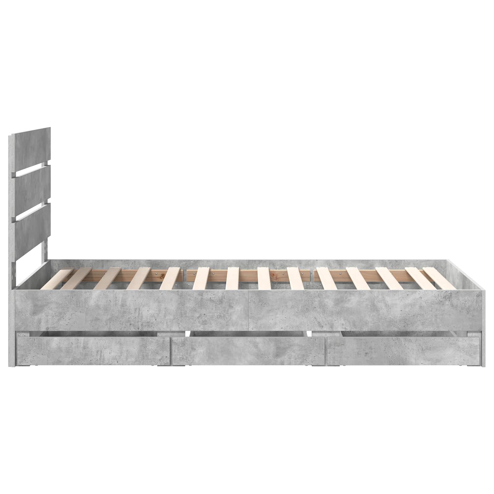 Bedframe met lade Beton Grijs 90 x 200 cm Ingenieurshout is nu te koop bij PeponiXL, paradijselijk wonen!