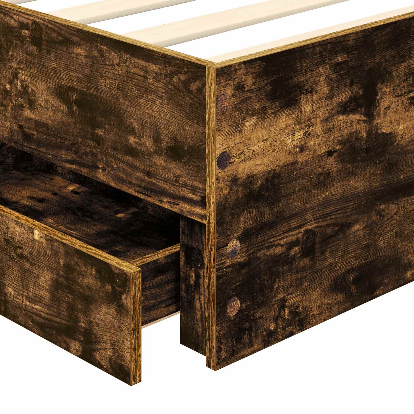 Bedframe met lade Gerookt eiken 90 x 190 cm Ingenieurshout is nu te koop bij PeponiXL, paradijselijk wonen!