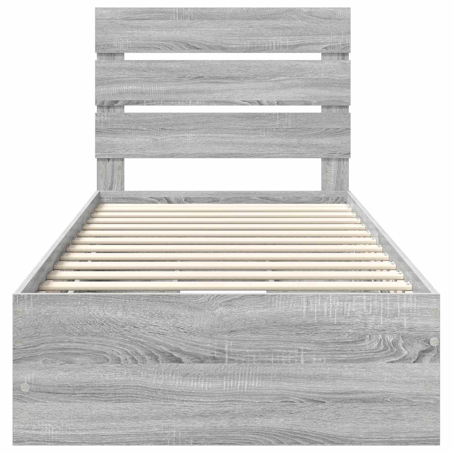 Bedframe met lade Grijs Sonoma 90 x 190 cm Ingenieurshout is nu te koop bij PeponiXL, paradijselijk wonen!