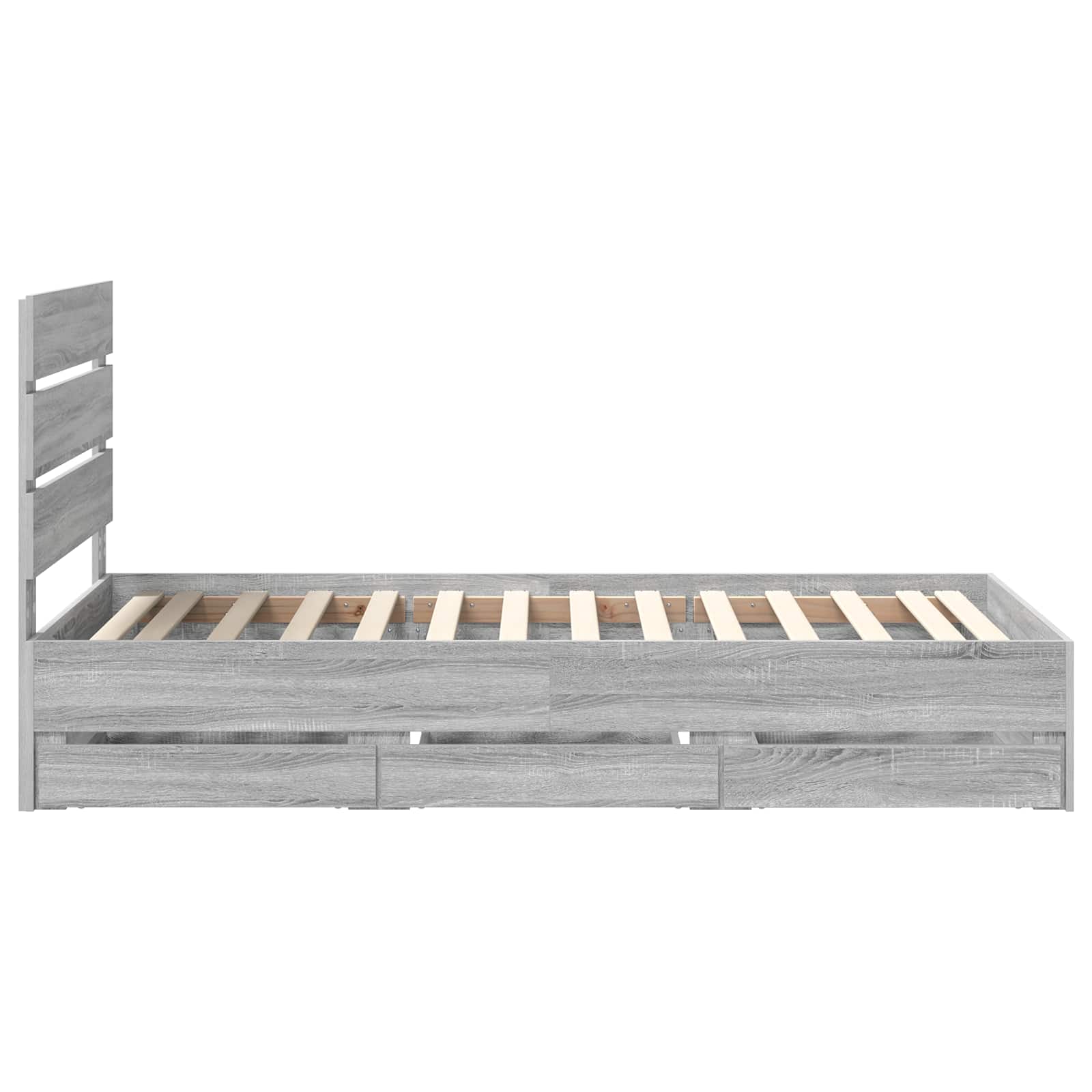 Bedframe met lade Grijs Sonoma 90 x 190 cm Ingenieurshout is nu te koop bij PeponiXL, paradijselijk wonen!